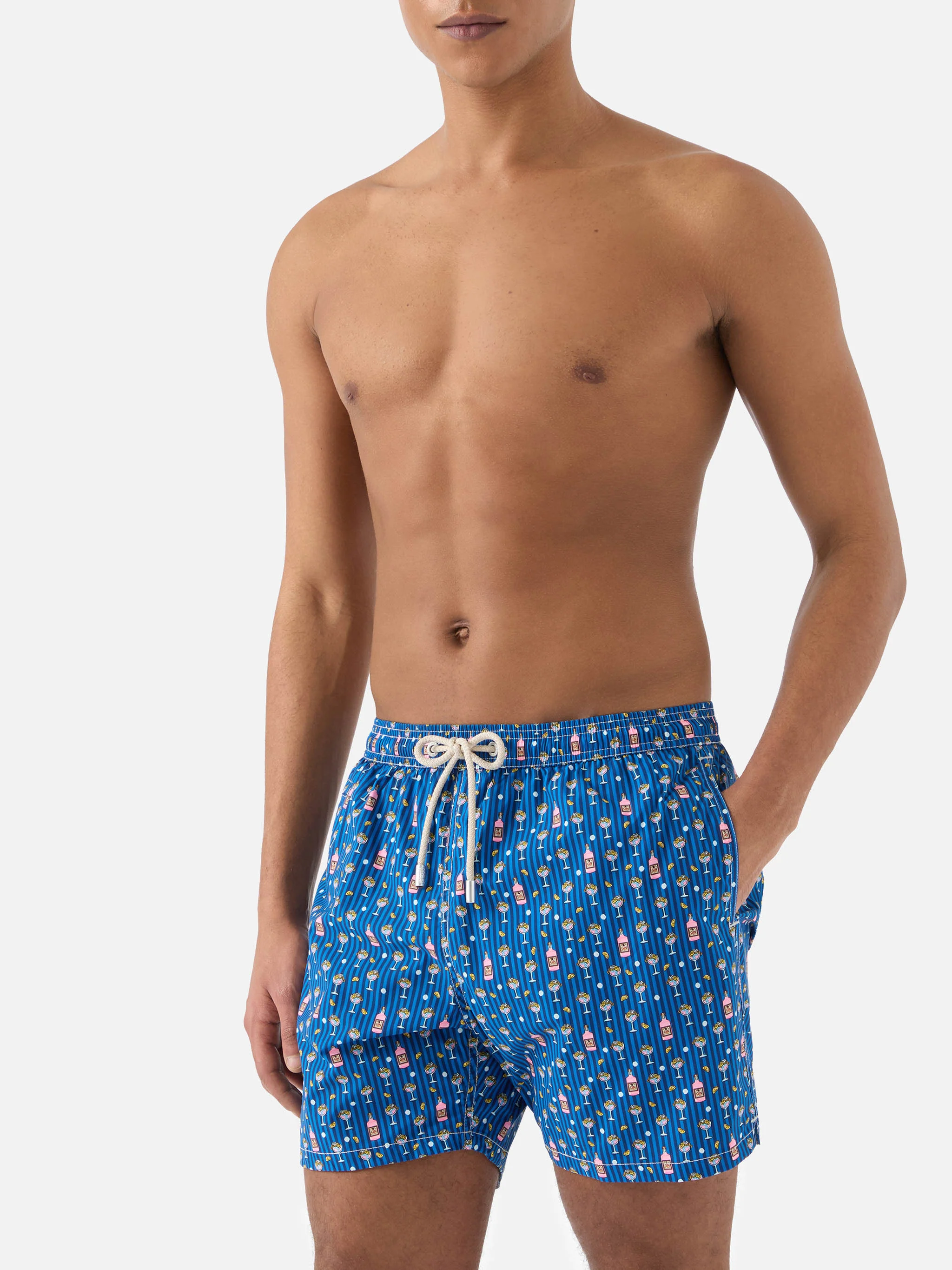 Costume mare Lighting Micro navy con stampa cocktail all-over - Image 3