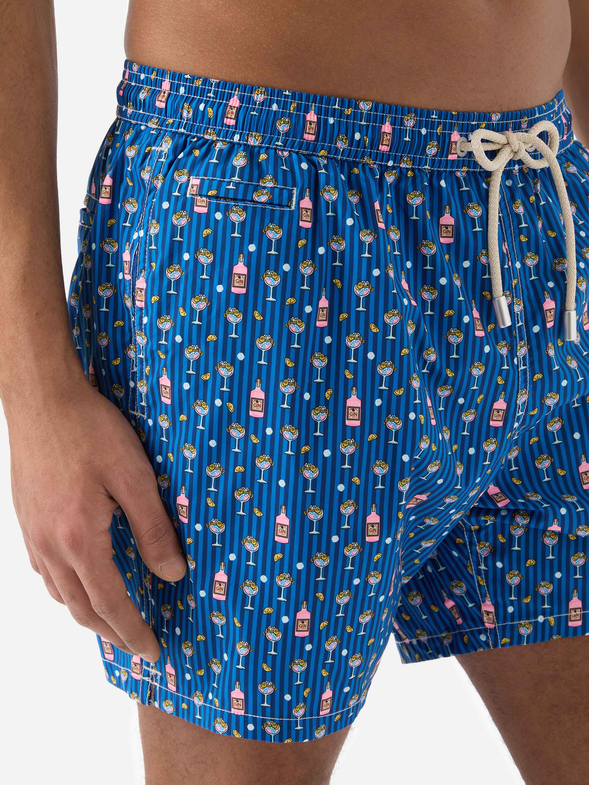 Costume mare Lighting Micro navy con stampa cocktail all-over - Image 4