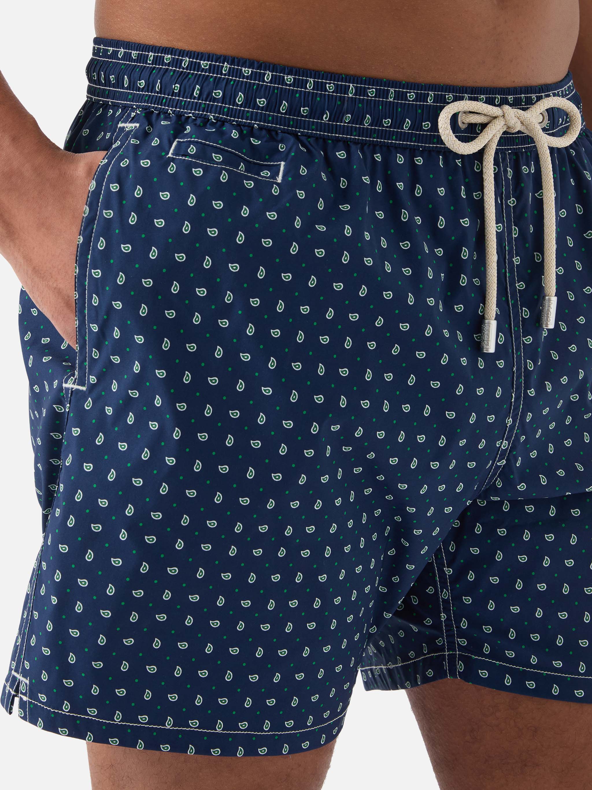 Costume mare Lighting Micro blu navy con stampa paisley all-over - Image 4