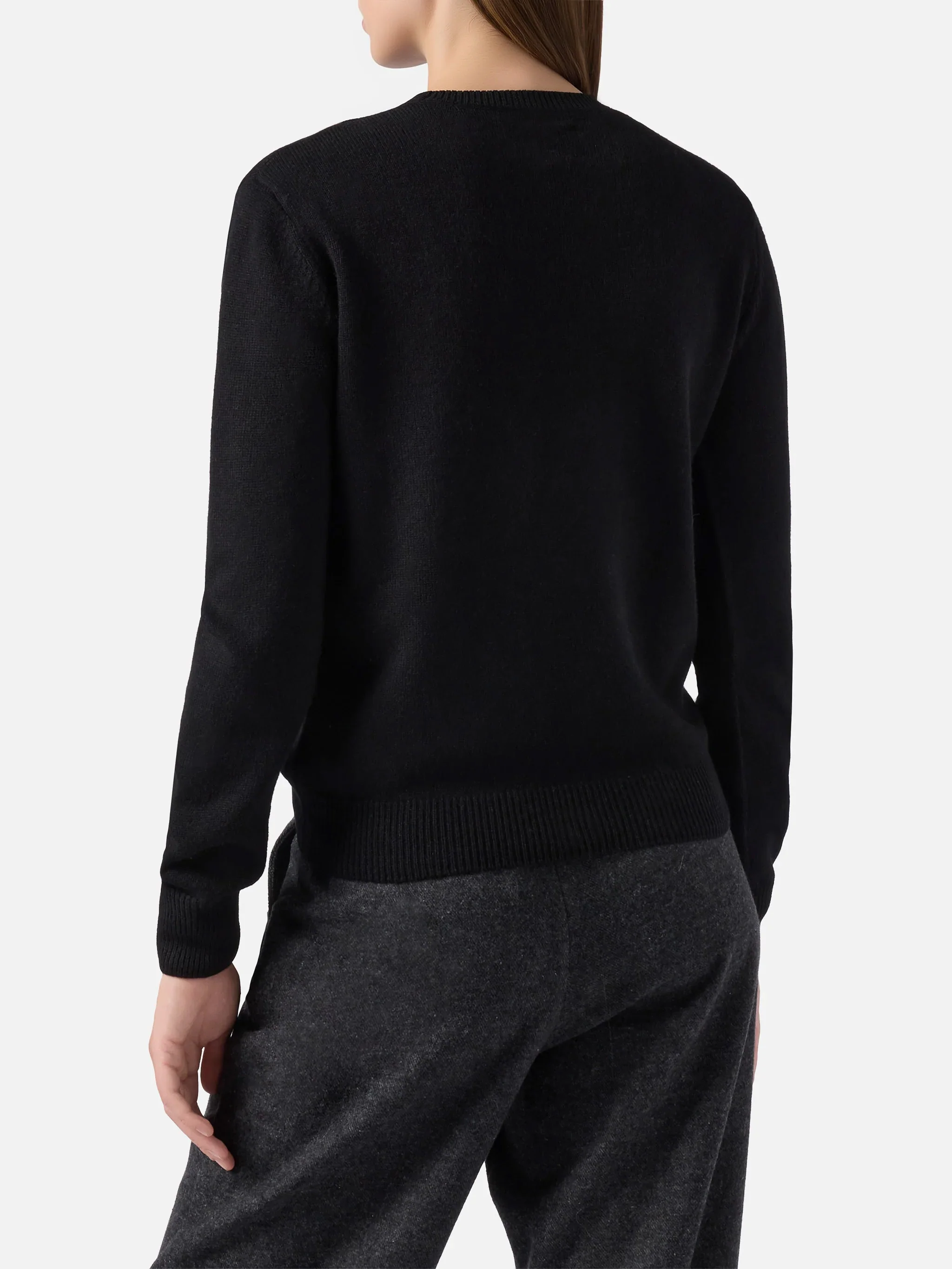 Maglione New Queen in misto cashmere nero con ricamo Scelgo sempre quello sbagliato - Image 3
