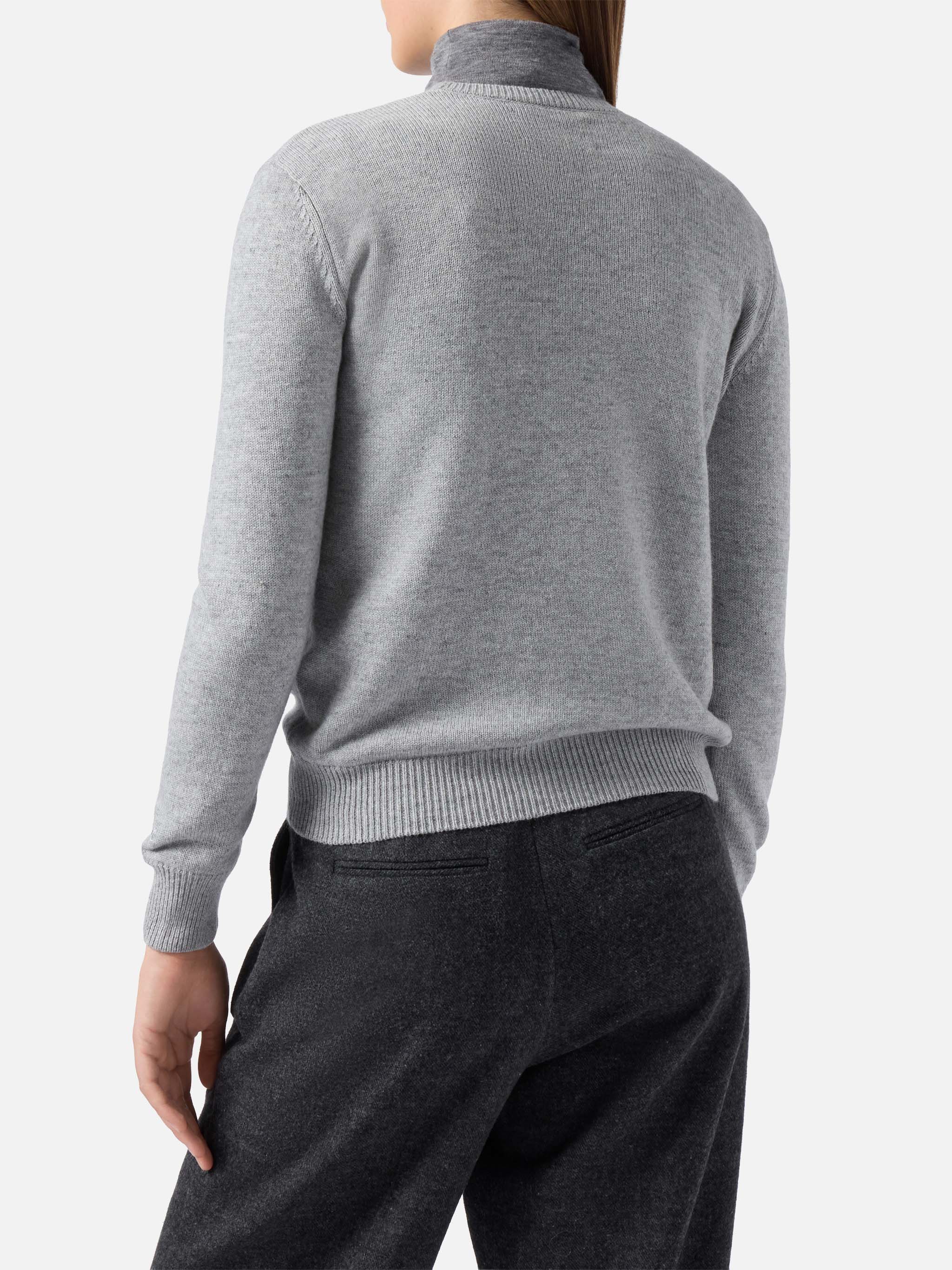 Maglione New Queen in misto cashmere grigio con ricamo Lucky in love - Image 4