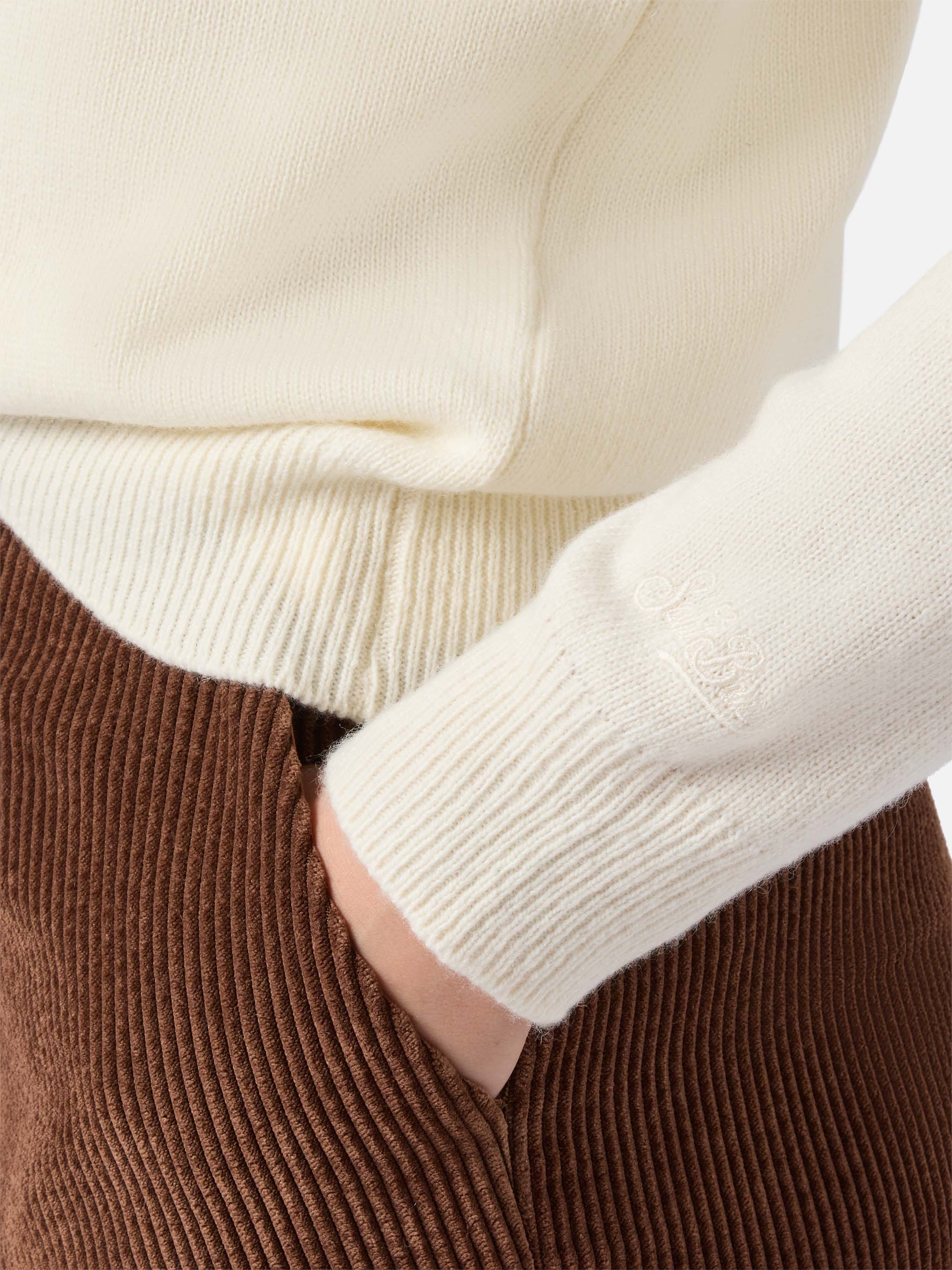 Maglione New Queen in misto cashmere bianco con ricamo lurex Favolosa - Image 3