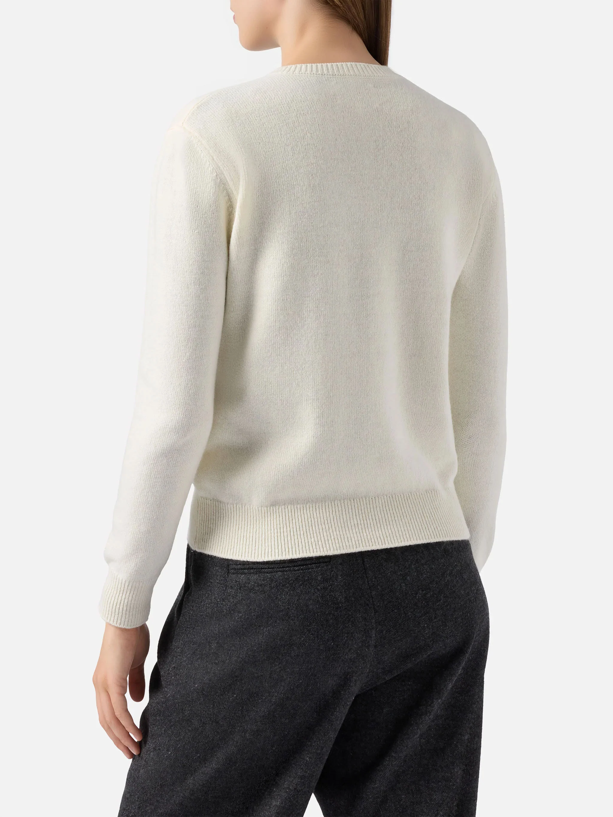 Maglione New Queen in misto cashmere bianco con ricamo lurex Gossip Girl - Image 4