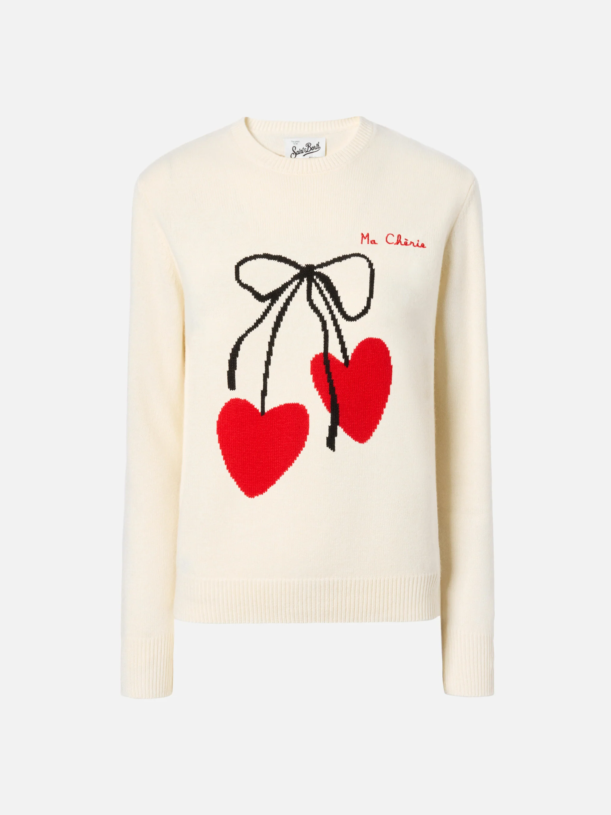 Maglione New Queen in misto cashmere bianco con ricamo Ma cherie - Image 5