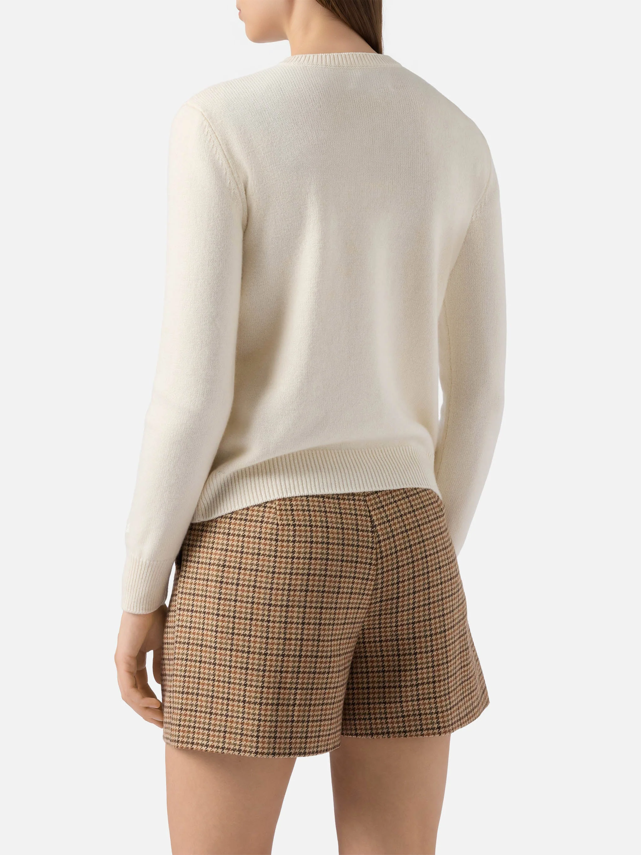 Maglione New Queen in misto cashmere bianco con ricamo St. Moritz | ST. MORITZ TOP OF THE WORLD SPECIAL EDITION - Image 4
