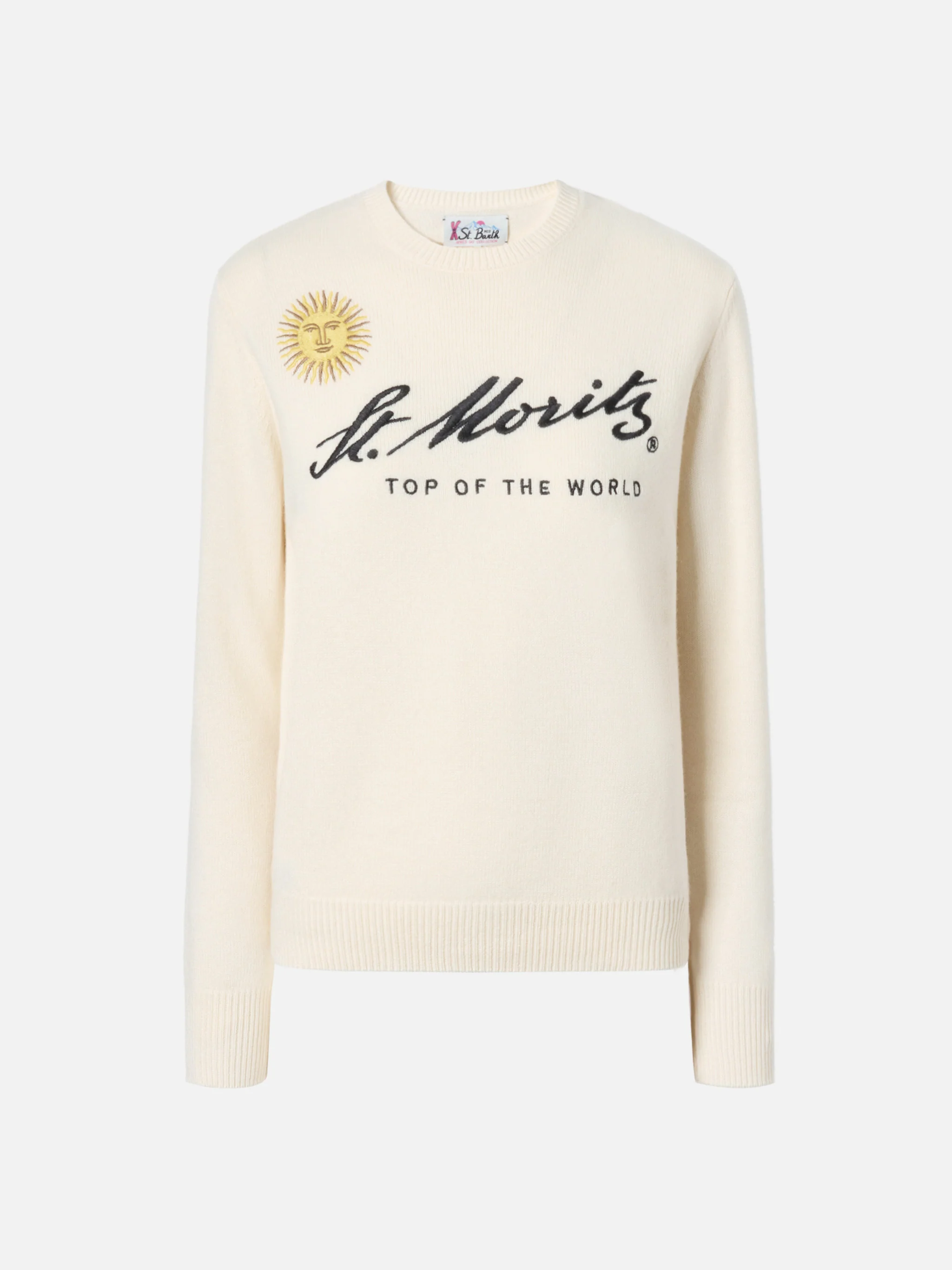 Maglione New Queen in misto cashmere bianco con ricamo St. Moritz | ST. MORITZ TOP OF THE WORLD SPECIAL EDITION - Image 5