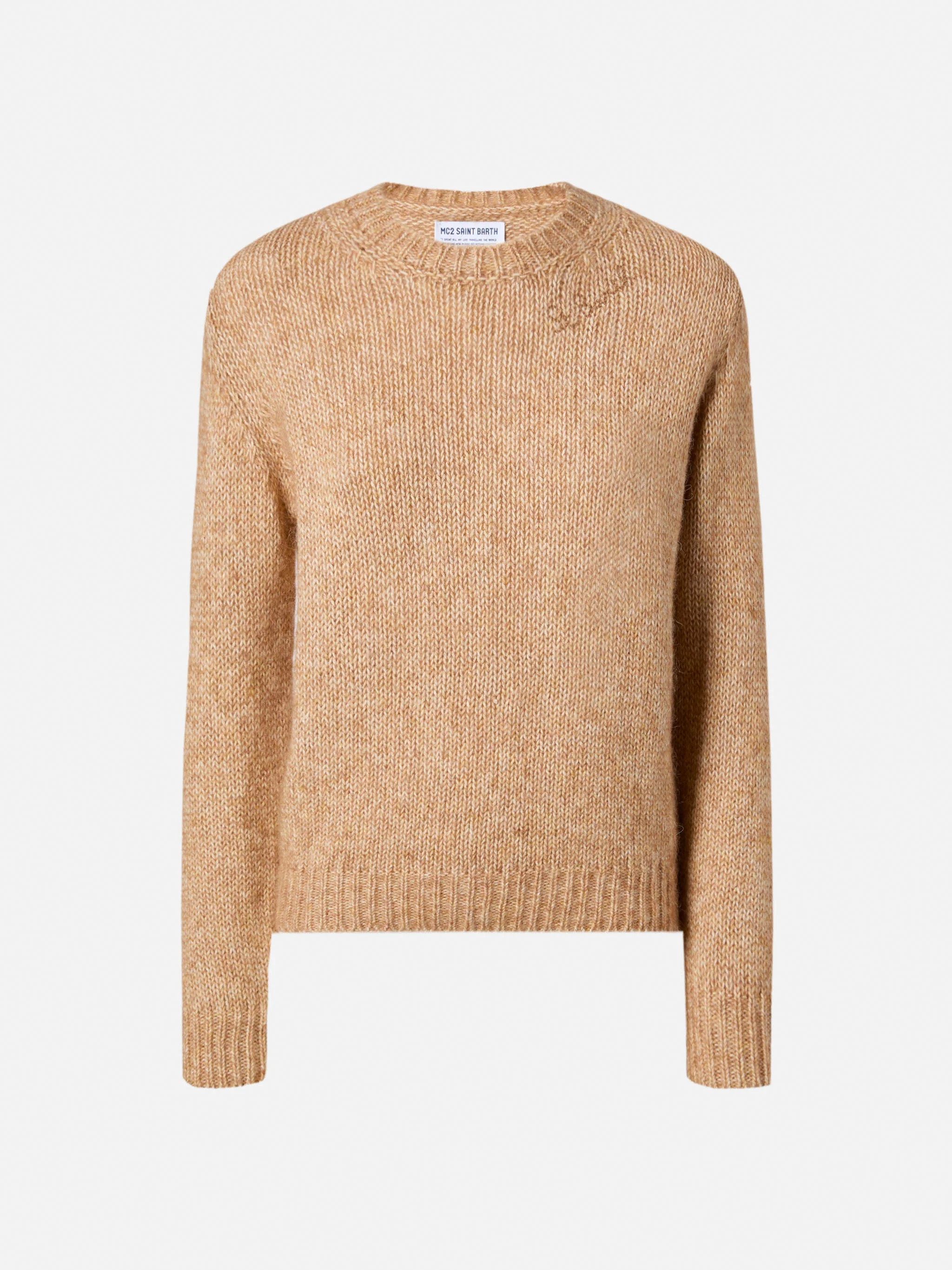 Girocollo New Queen in misto alpaca beige - Image 5