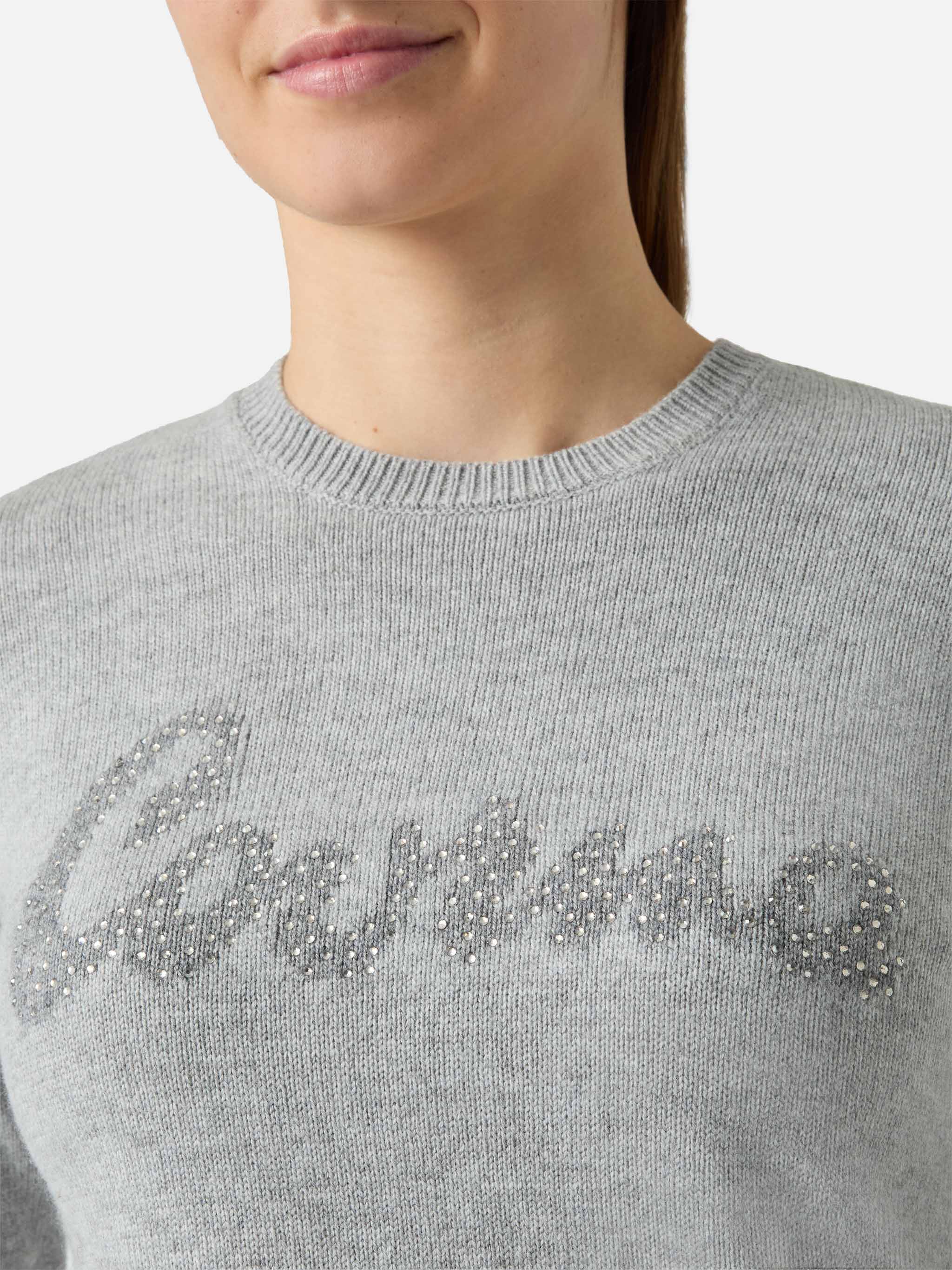 Girocollo New Queen con applicazione in strass Courma - Image 2