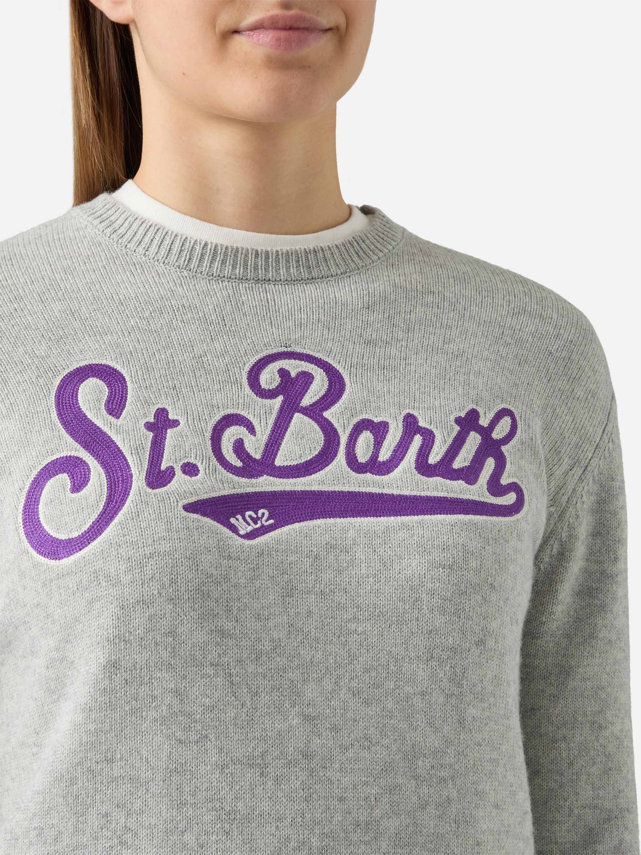 Girocollo New Queen con patch Saint Barth in spugna - Image 2
