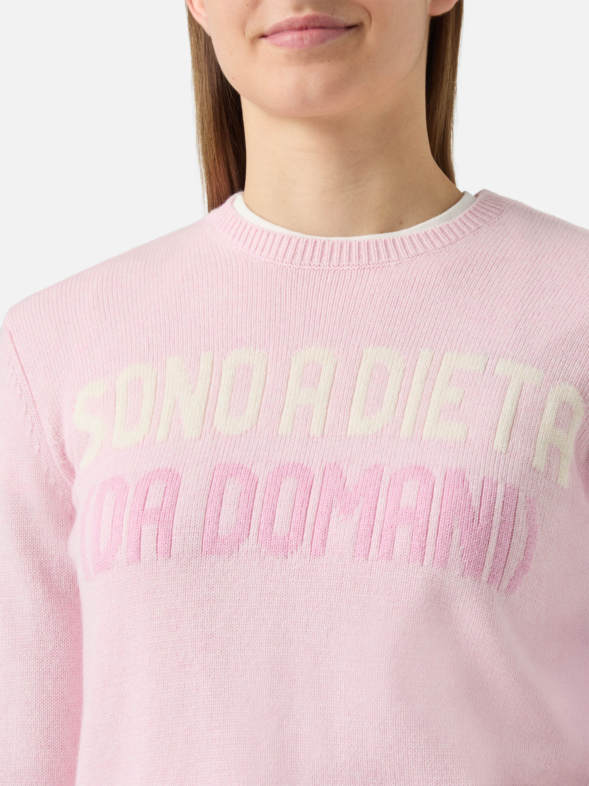 Maglione New Queen bianco jacquard Sono a dieta - Image 2