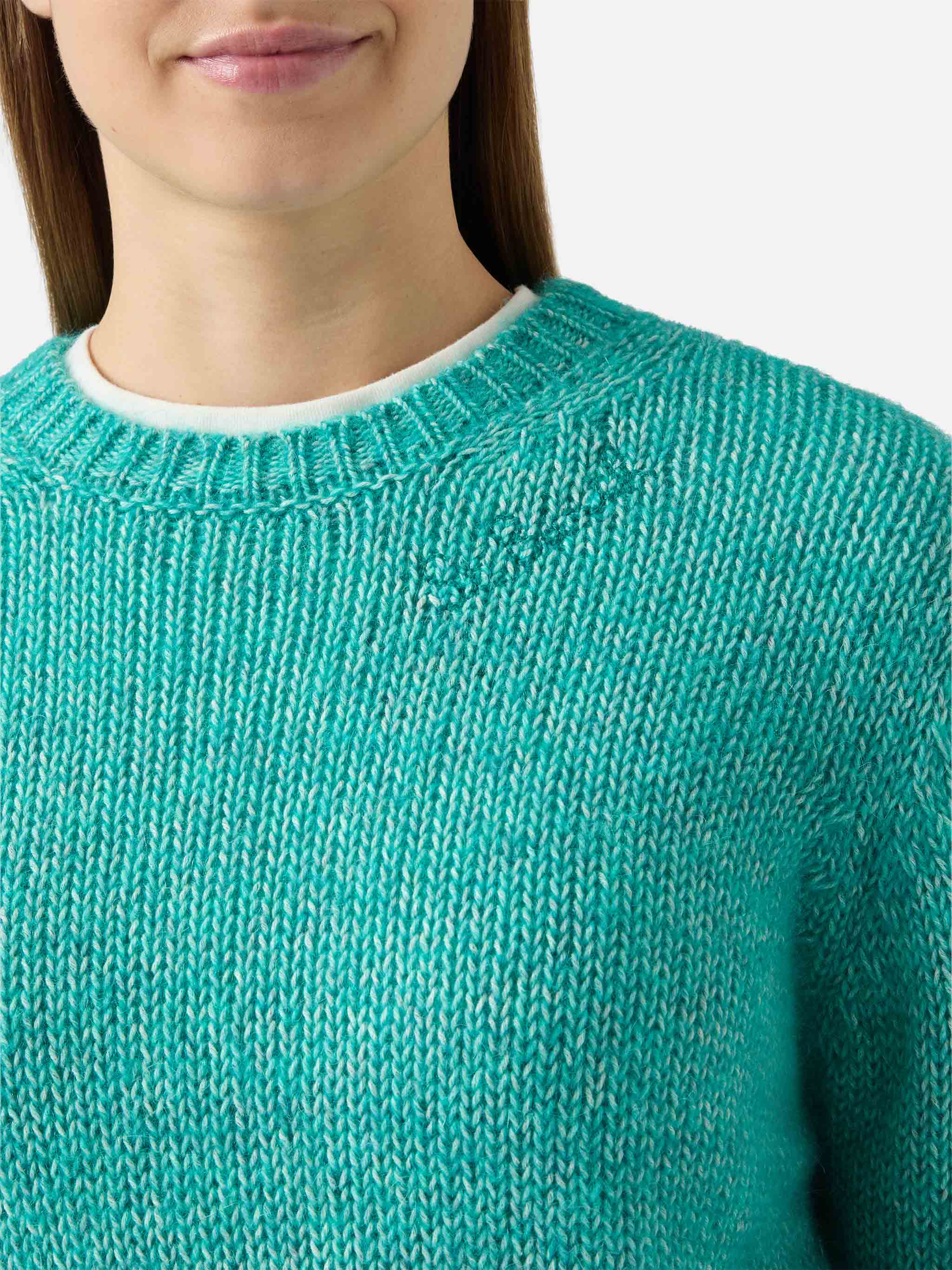 Maglione corto girocollo New Queen Crop Soft con ricamo Saint Barth - Image 2