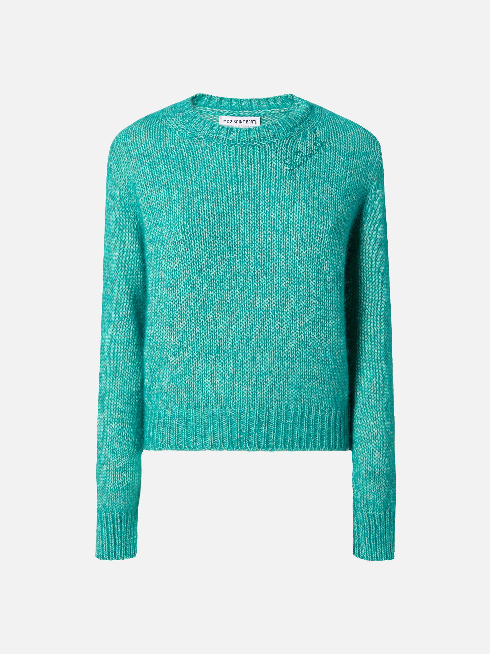 Maglione corto girocollo New Queen Crop Soft con ricamo Saint Barth - Image 5