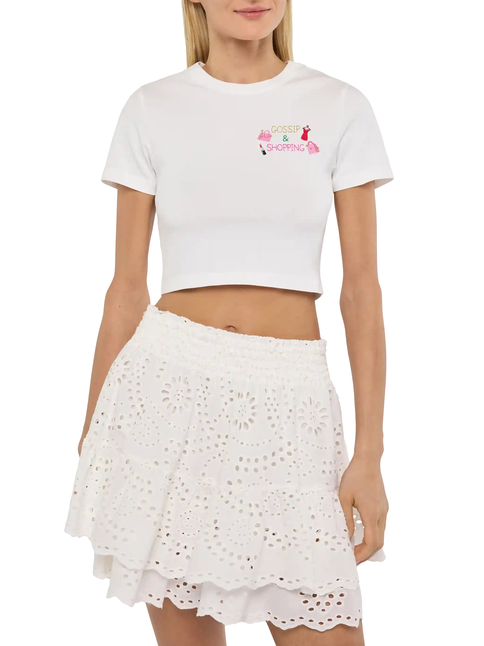 T-shirt in cotone con ricamo Gossip & Shopping Nives - Image 2