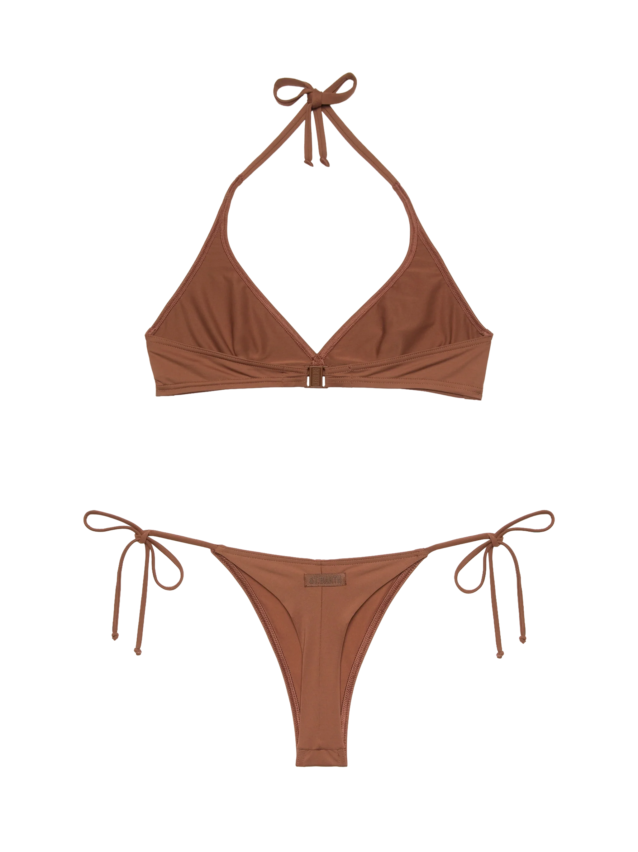 Bikini marrone a bralette Gaia Norah con slip cheeky - Image 3