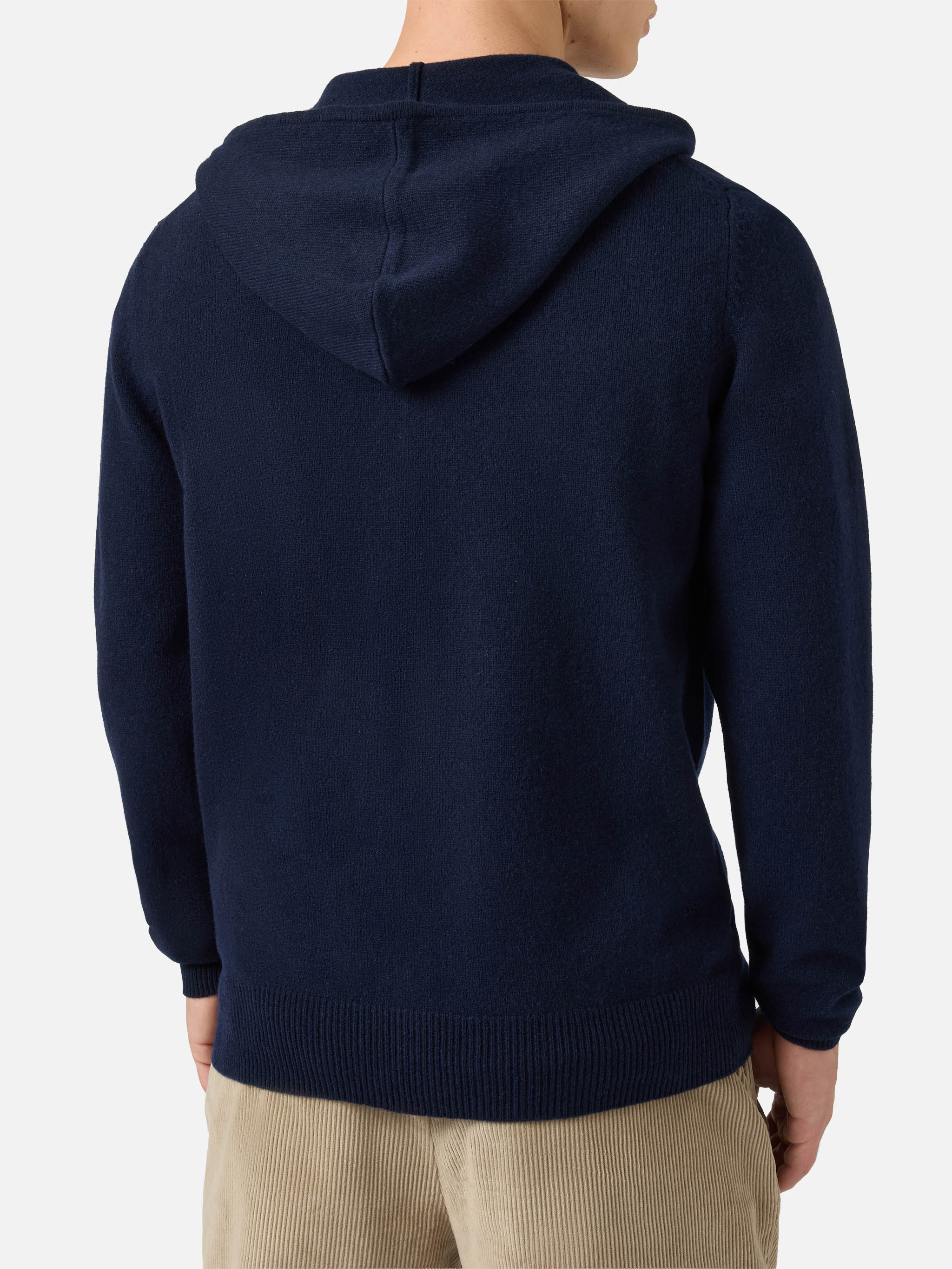 Felpa con cappuccio in 100% lambswool Notting blu notte - Image 3