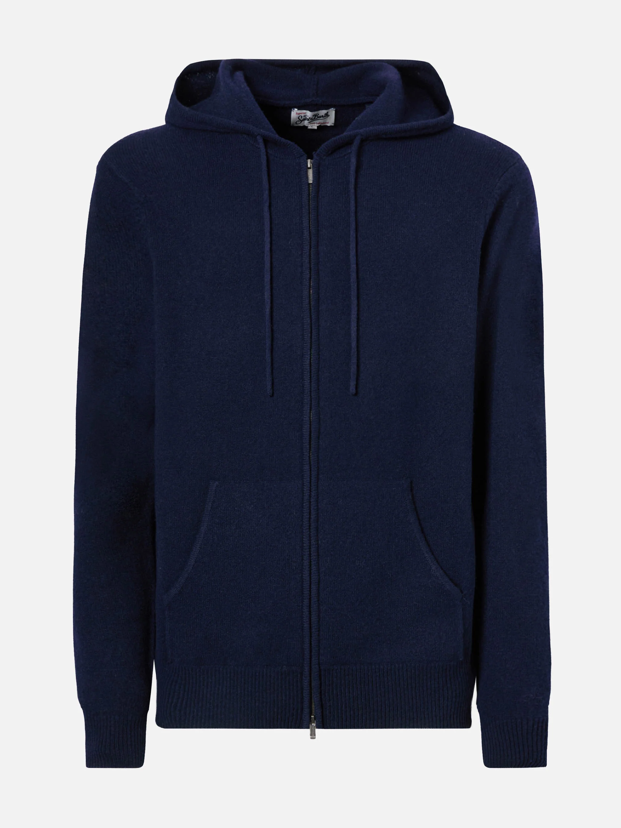 Felpa con cappuccio in 100% lambswool Notting blu notte - Image 5