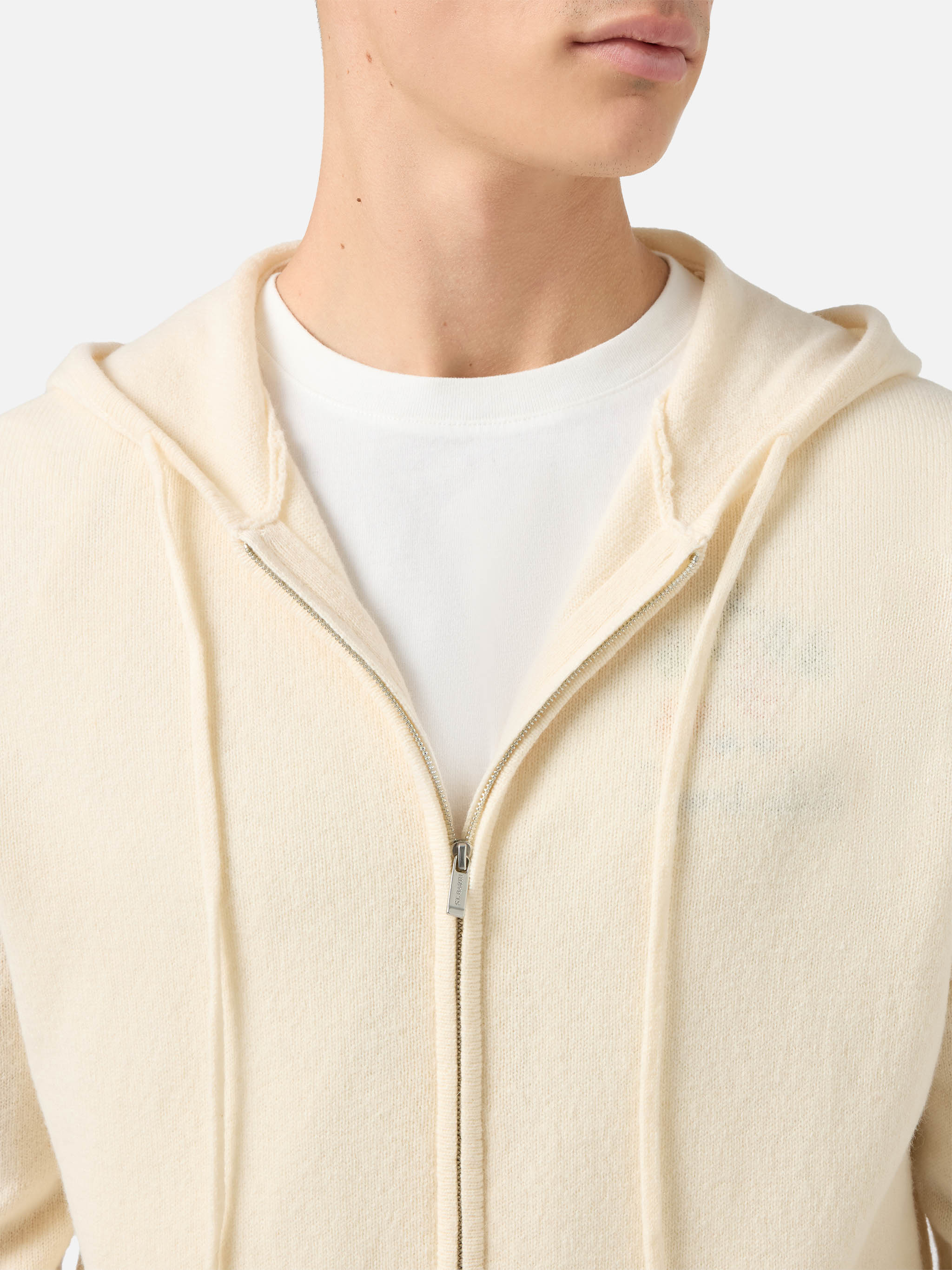 Felpa con cappuccio Notting in 100% lambswool bianco - Image 2