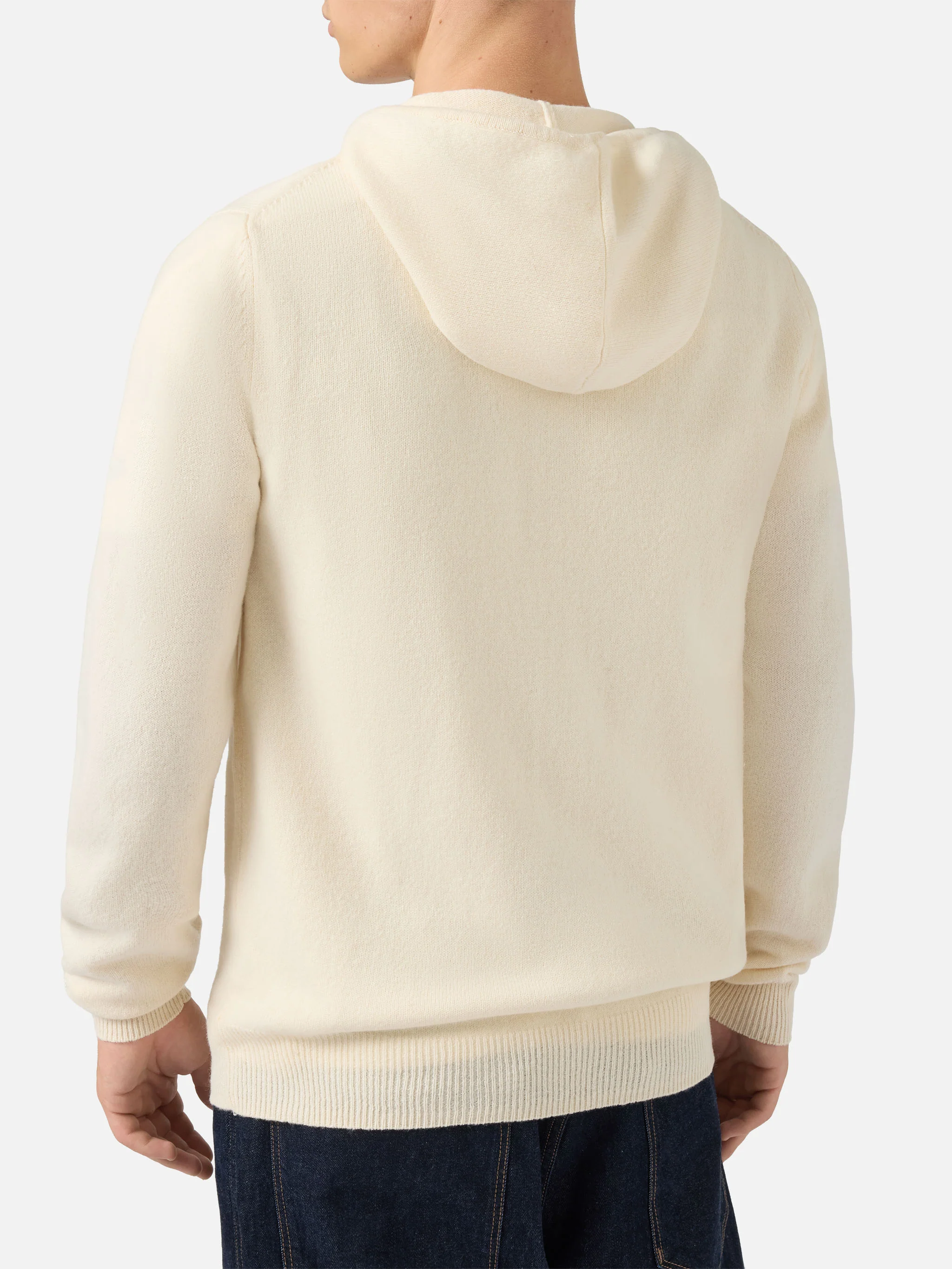 Felpa con cappuccio Notting in 100% lambswool bianco - Image 3
