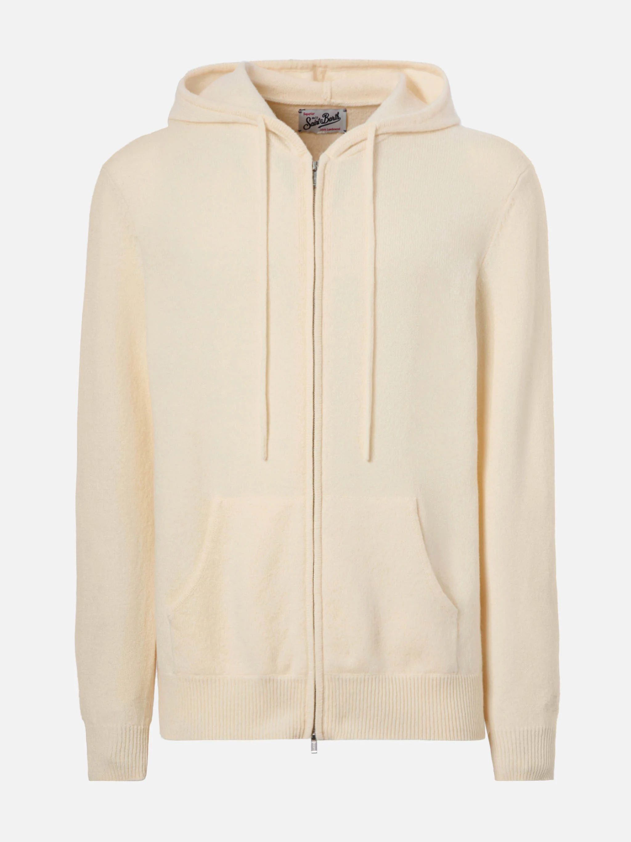 Felpa con cappuccio Notting in 100% lambswool bianco - Image 5