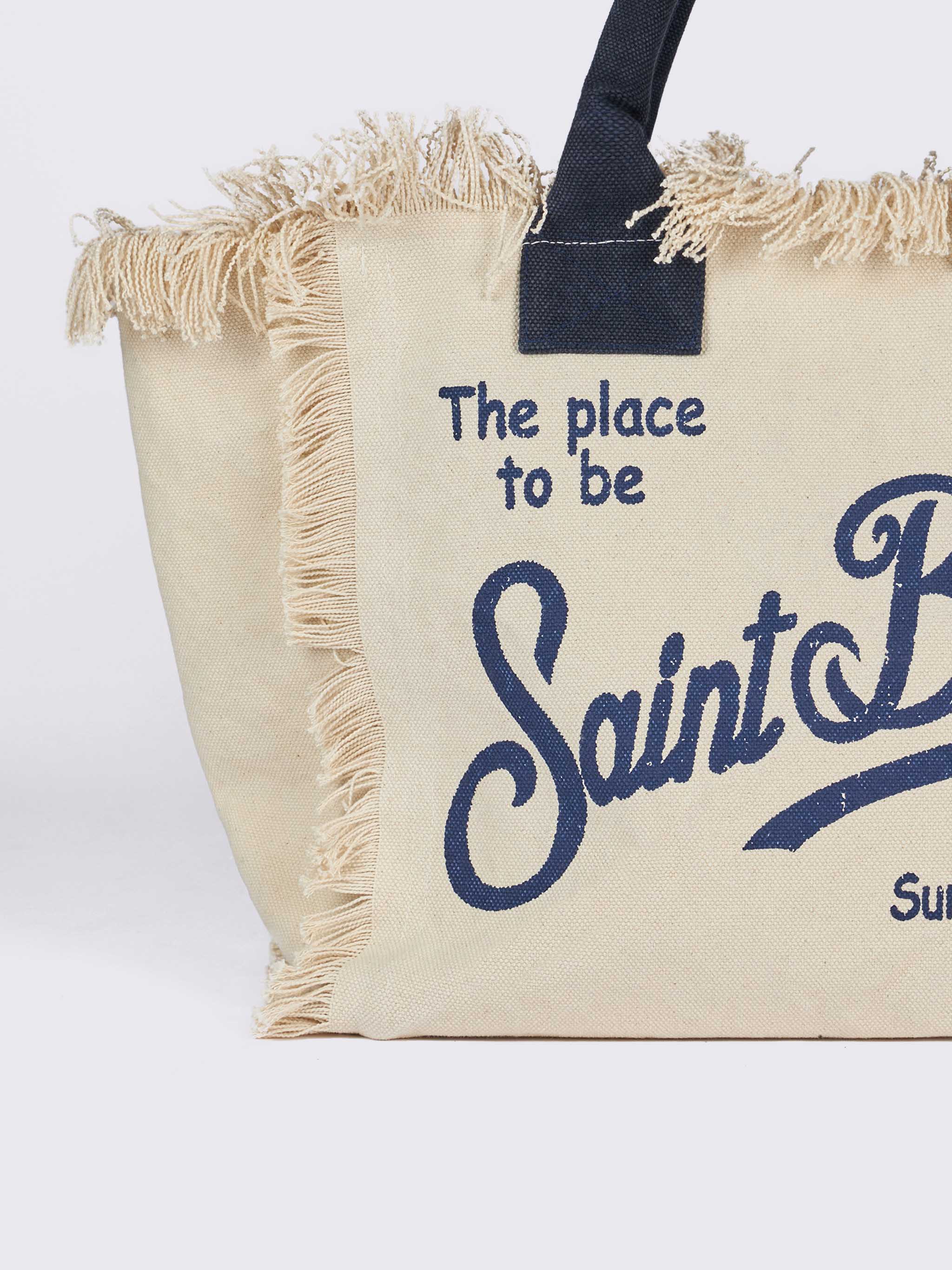Borsa a spalla Vanity in canvas di cotone off-white - Image 4