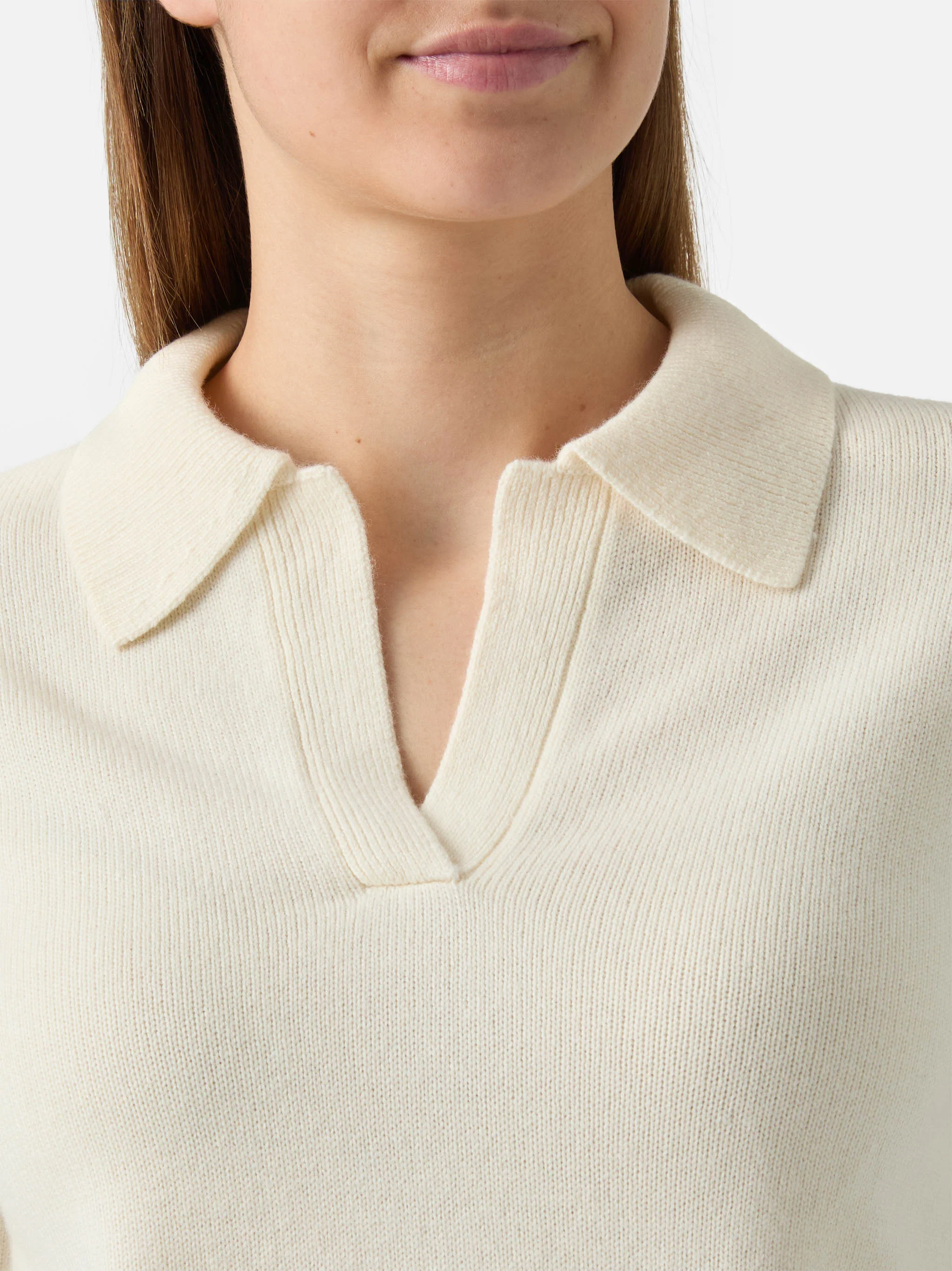 Polo in 100% LANA Eze in bianco - Image 2