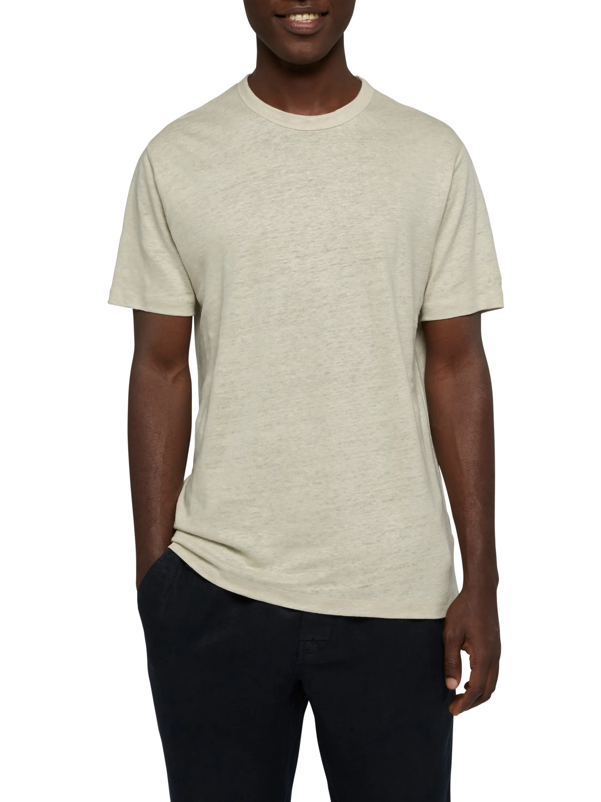Tshirt Ecstasea in jersey di lino bianco sporco - Image 2