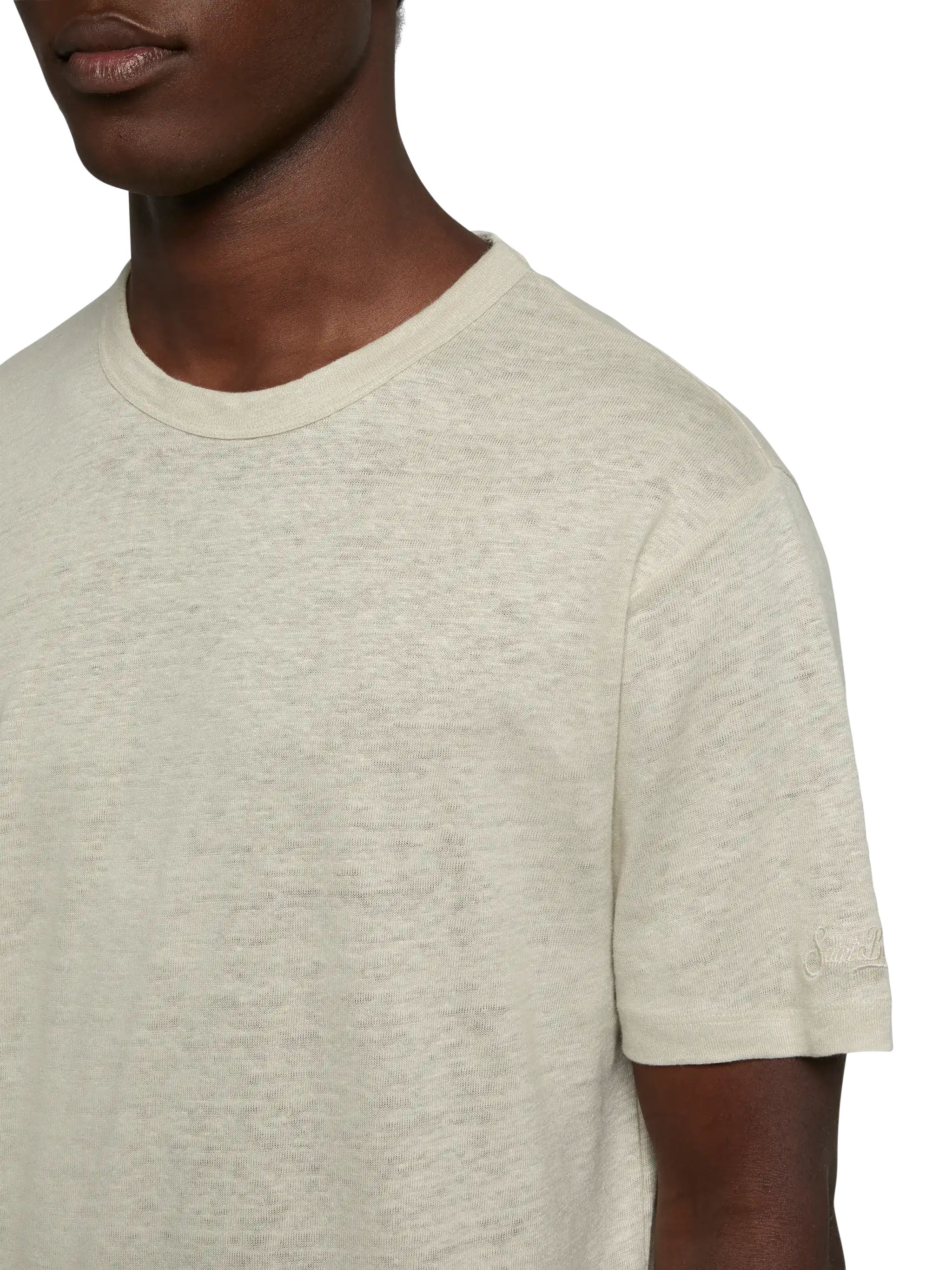 Tshirt Ecstasea in jersey di lino bianco sporco - Image 3