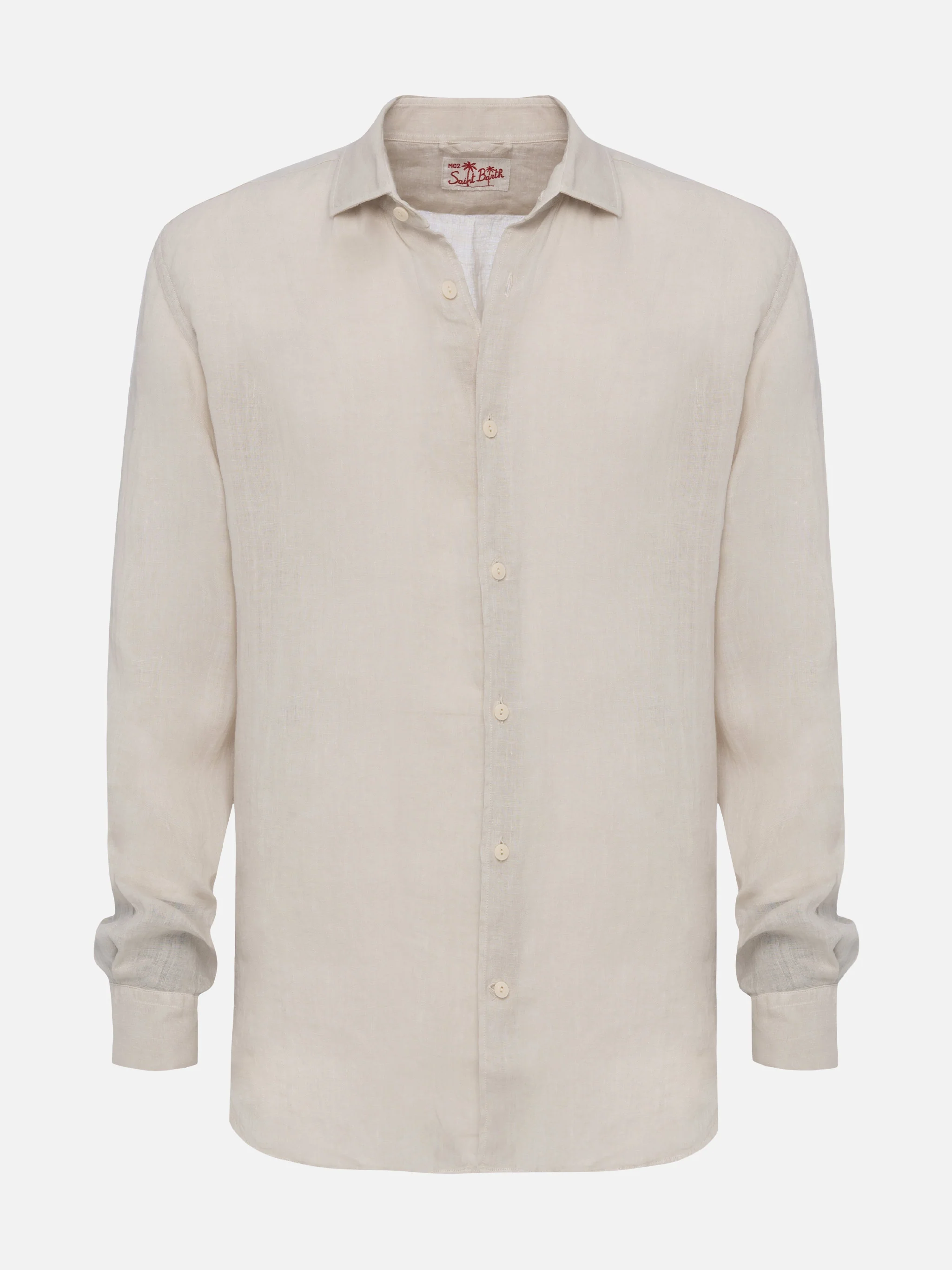 Camicia Pamplona in lino bianco sporco - Image 4