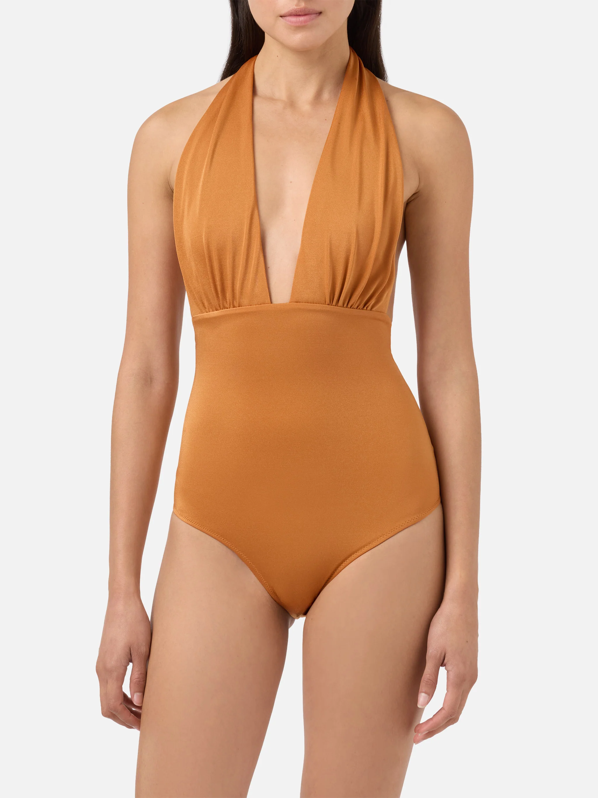 Costume intero Marysol in giallo ocra shiny - Image 2