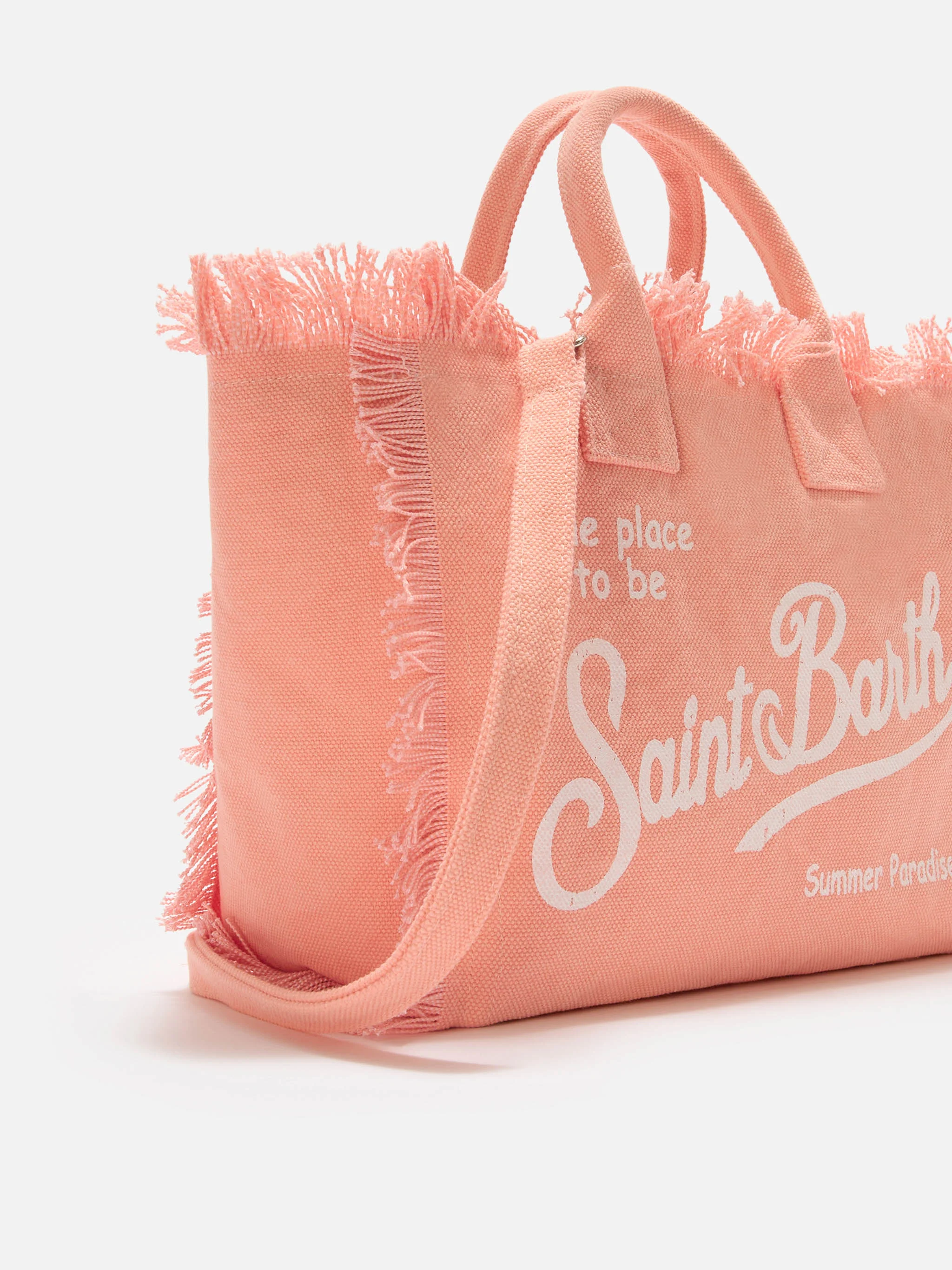 Borsa Colette arancione in canvas con frange - Image 3