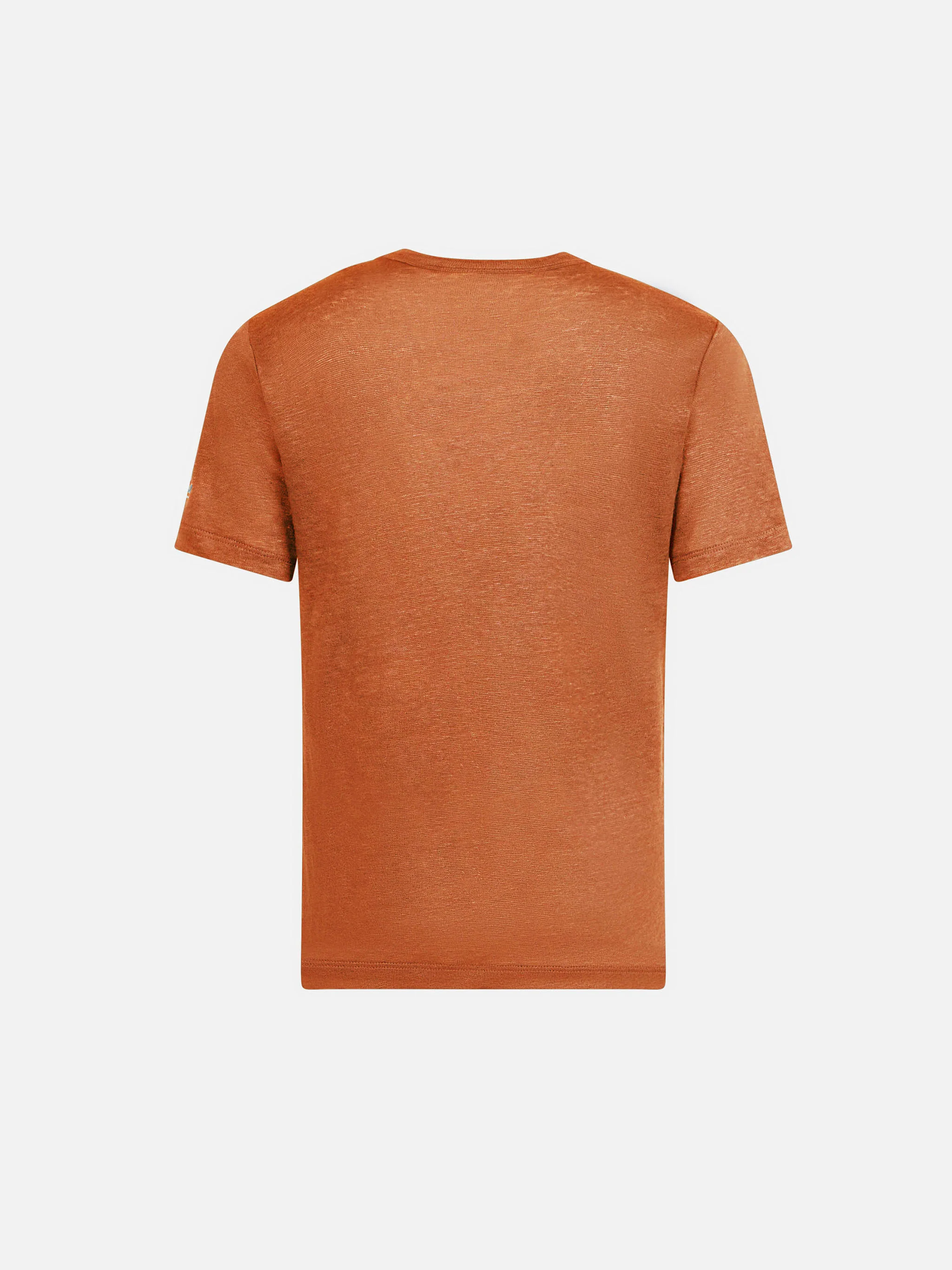 T-shirt Alex in jersey in lino arancio - Image 3