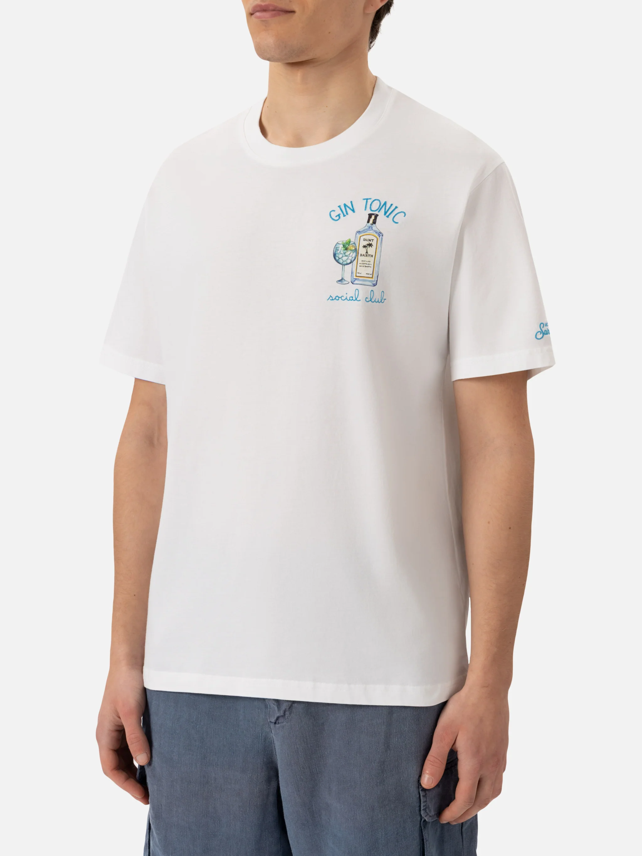T-shirt Man ricamo gin tonic social club - Image 3