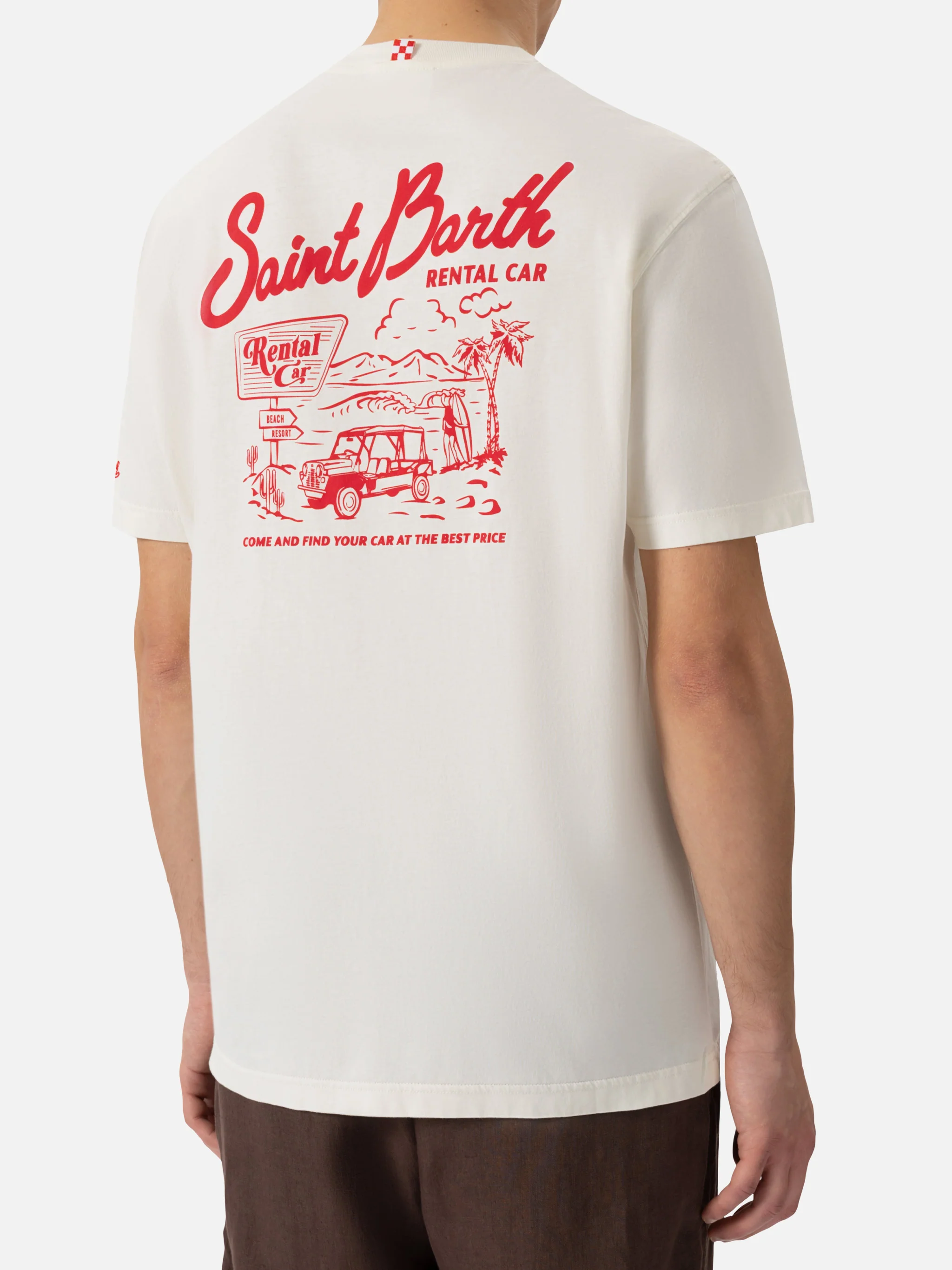 T-shirt Man in cotone stampa rental car - Image 2