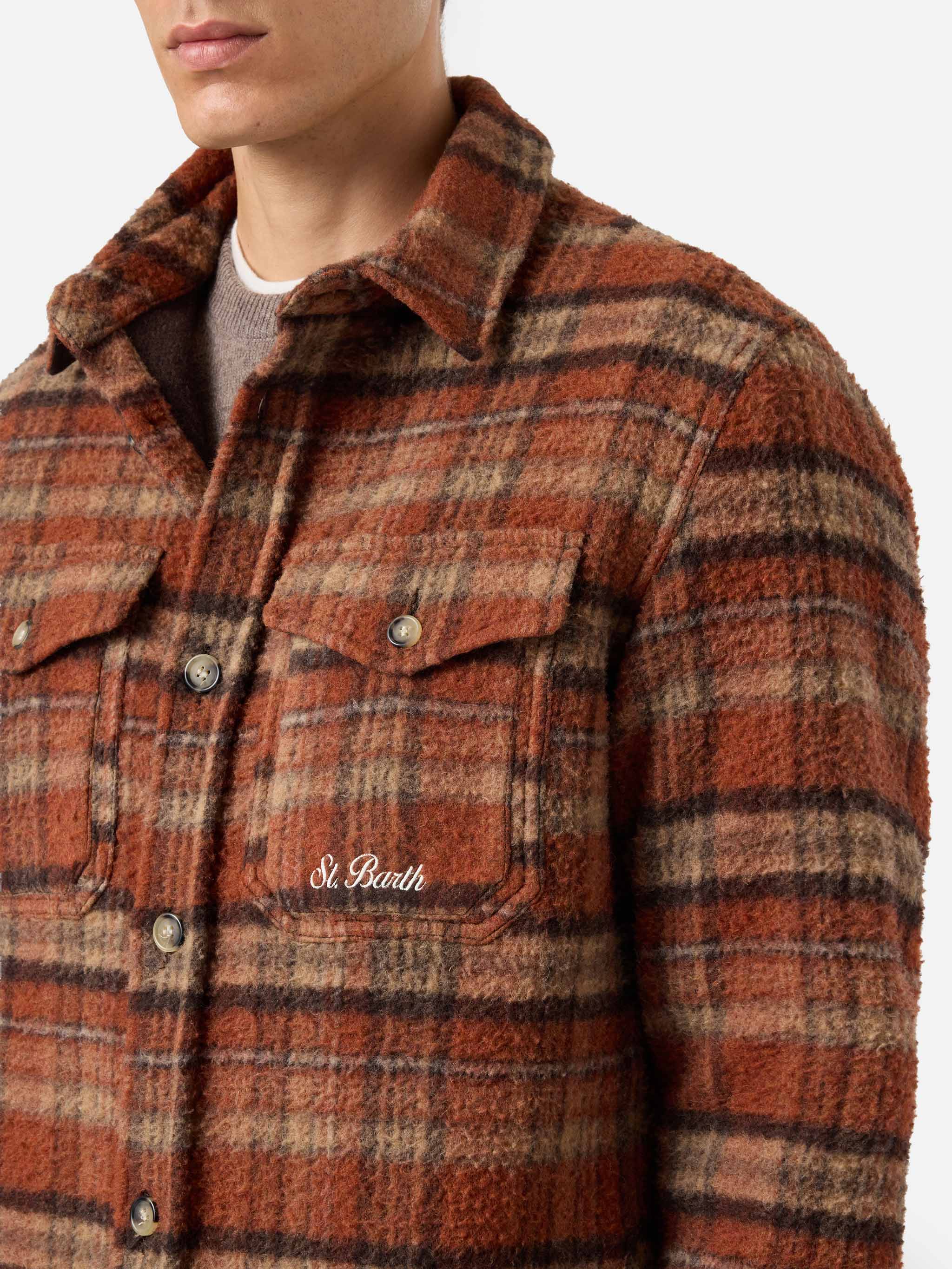 Camicia Burton in casentino marrone con tasche - Image 3