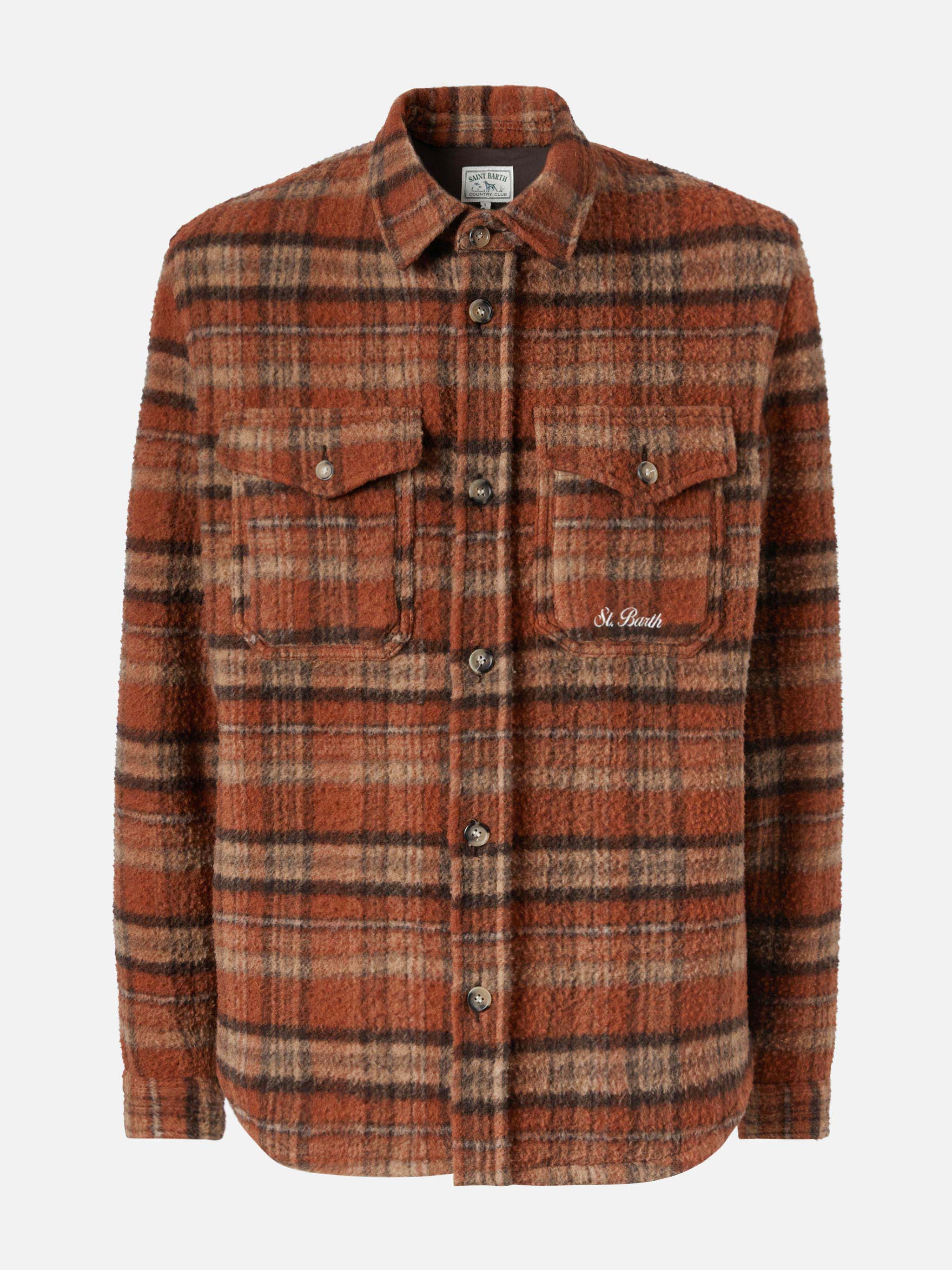Camicia Burton in casentino marrone con tasche - Image 6