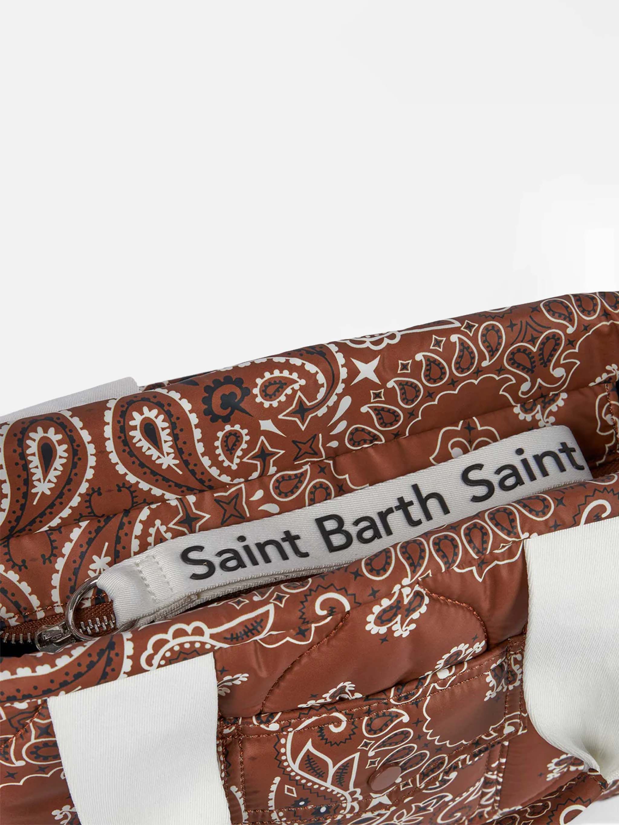 Borsa Puffer Bag stampa bandana marrone - Image 4