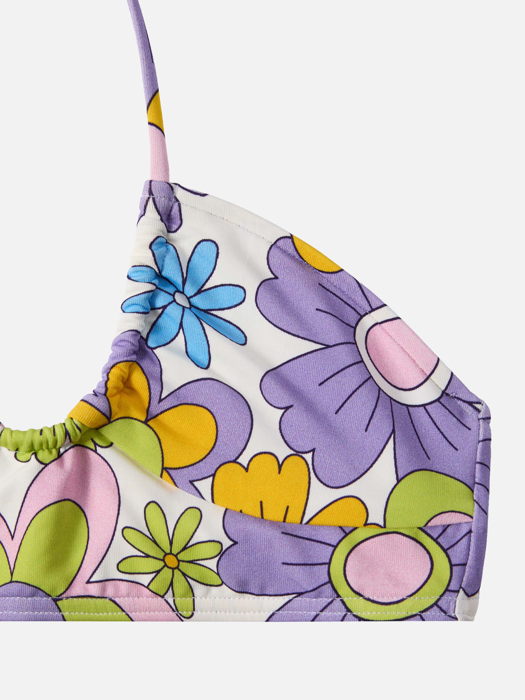 Top crop Page Jr con stampa fiori hippie - Image 2