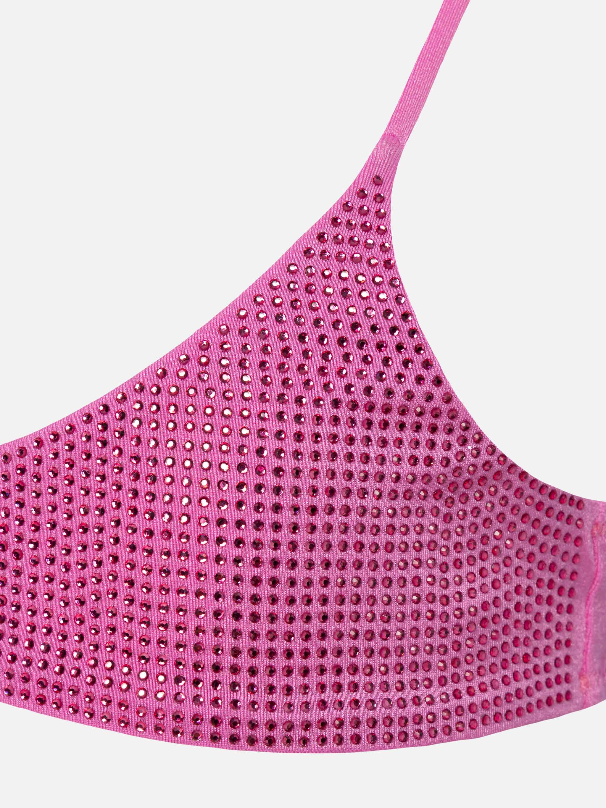Bikini bralette Paloma Jr rosa con strass - Image 3
