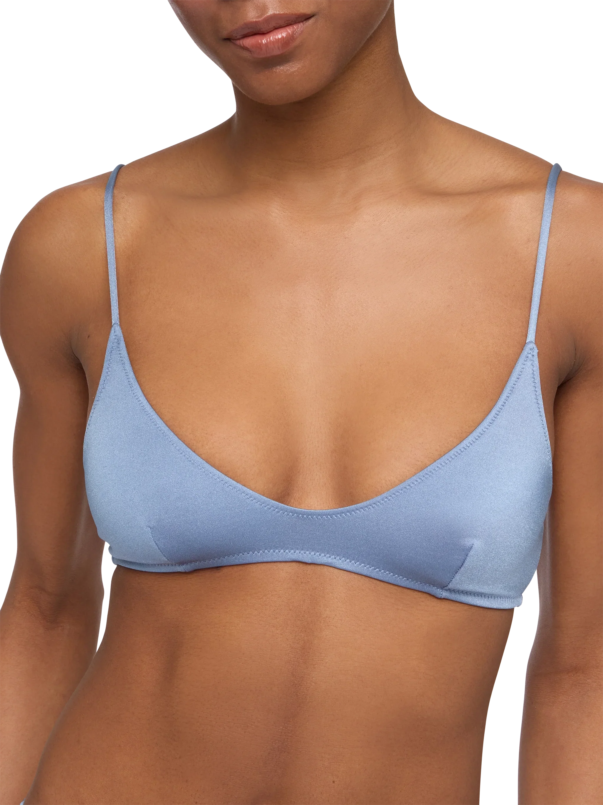Bralette scollata in blu avio shimmer Paloma - Image 3