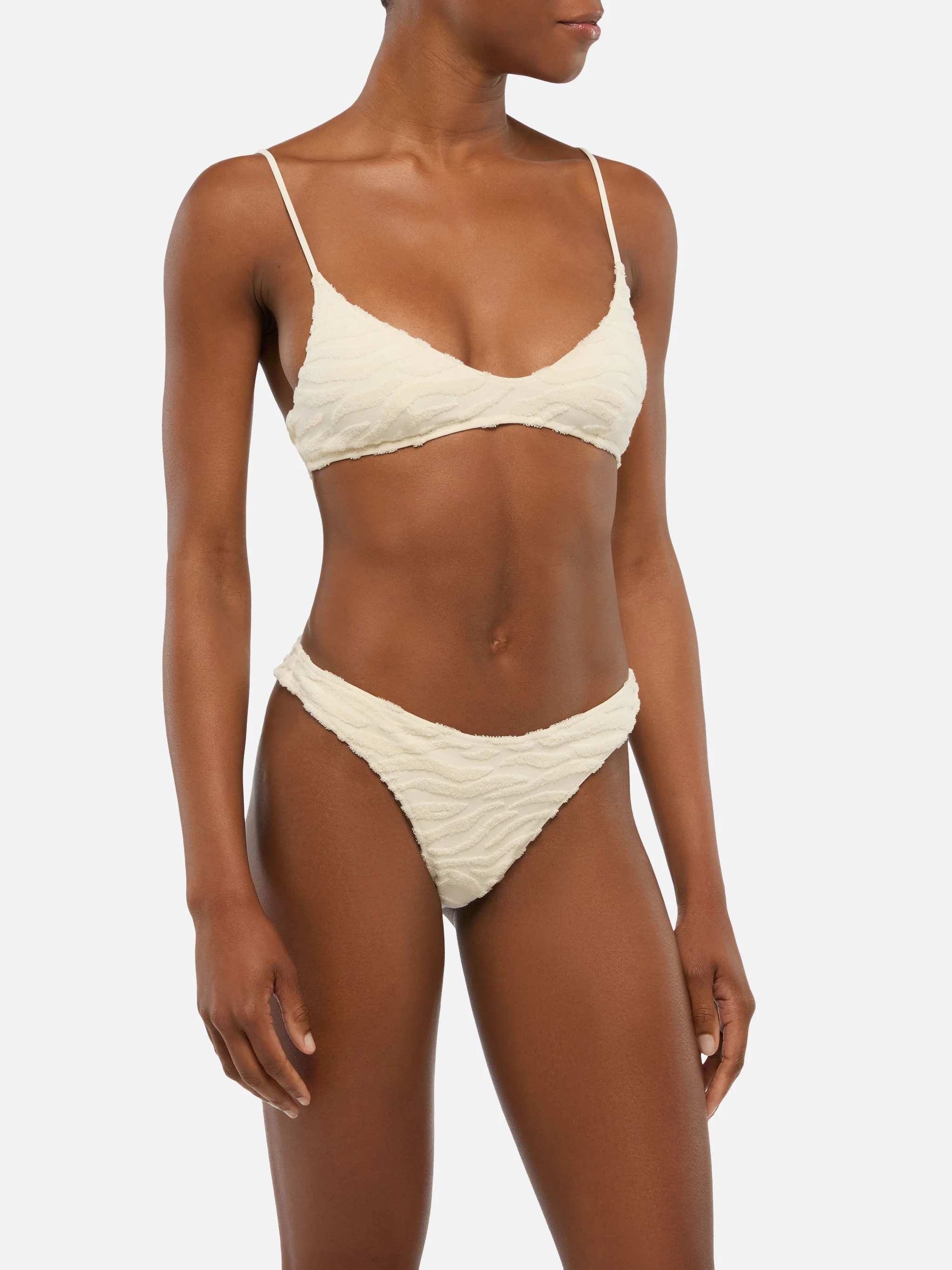 Bikini a bralette Paloma Naomi in tessuto spugna in rilievo zebra - Image 2