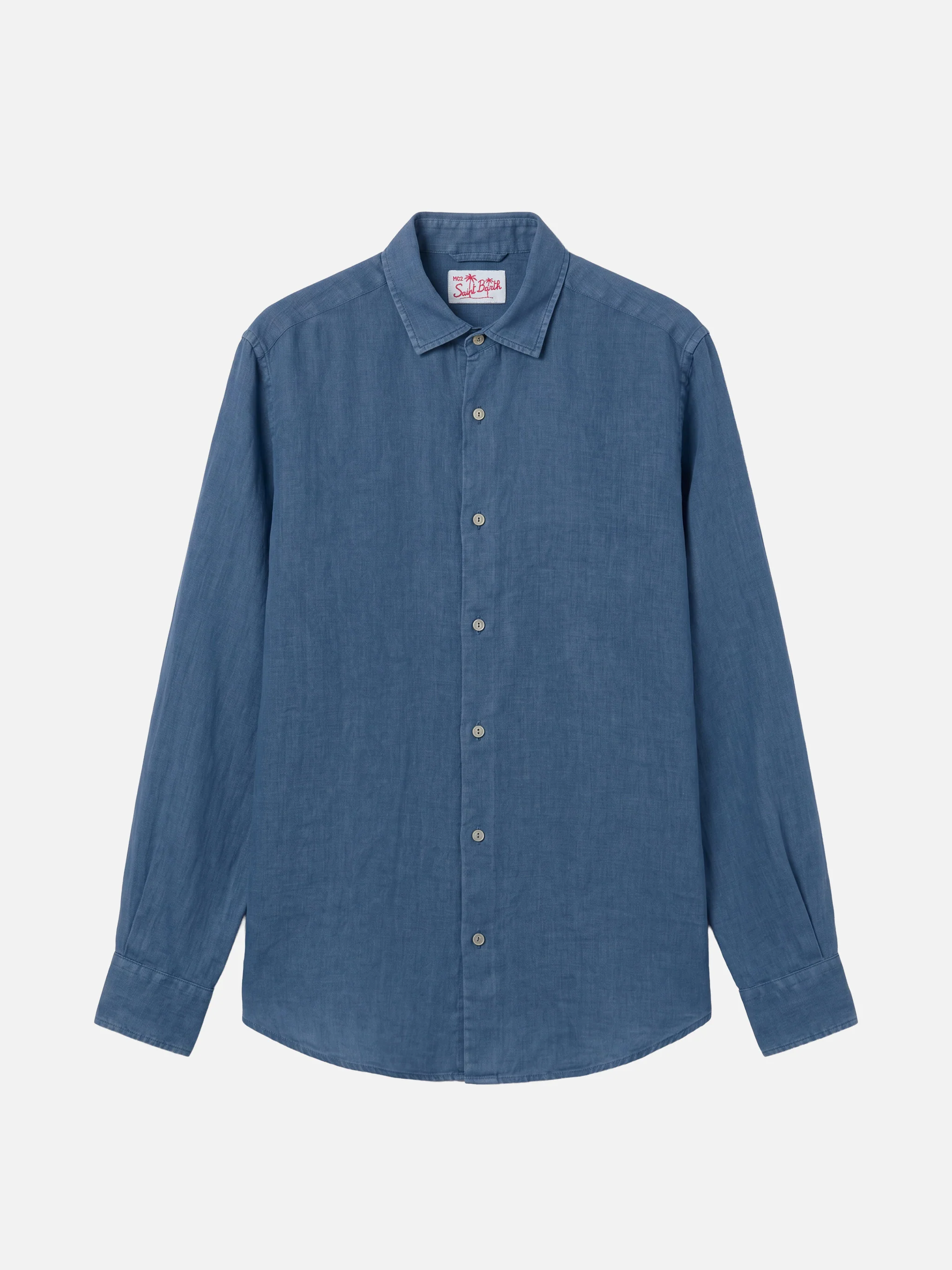 Camicia Pamplona in lino denim scuro - Image 3