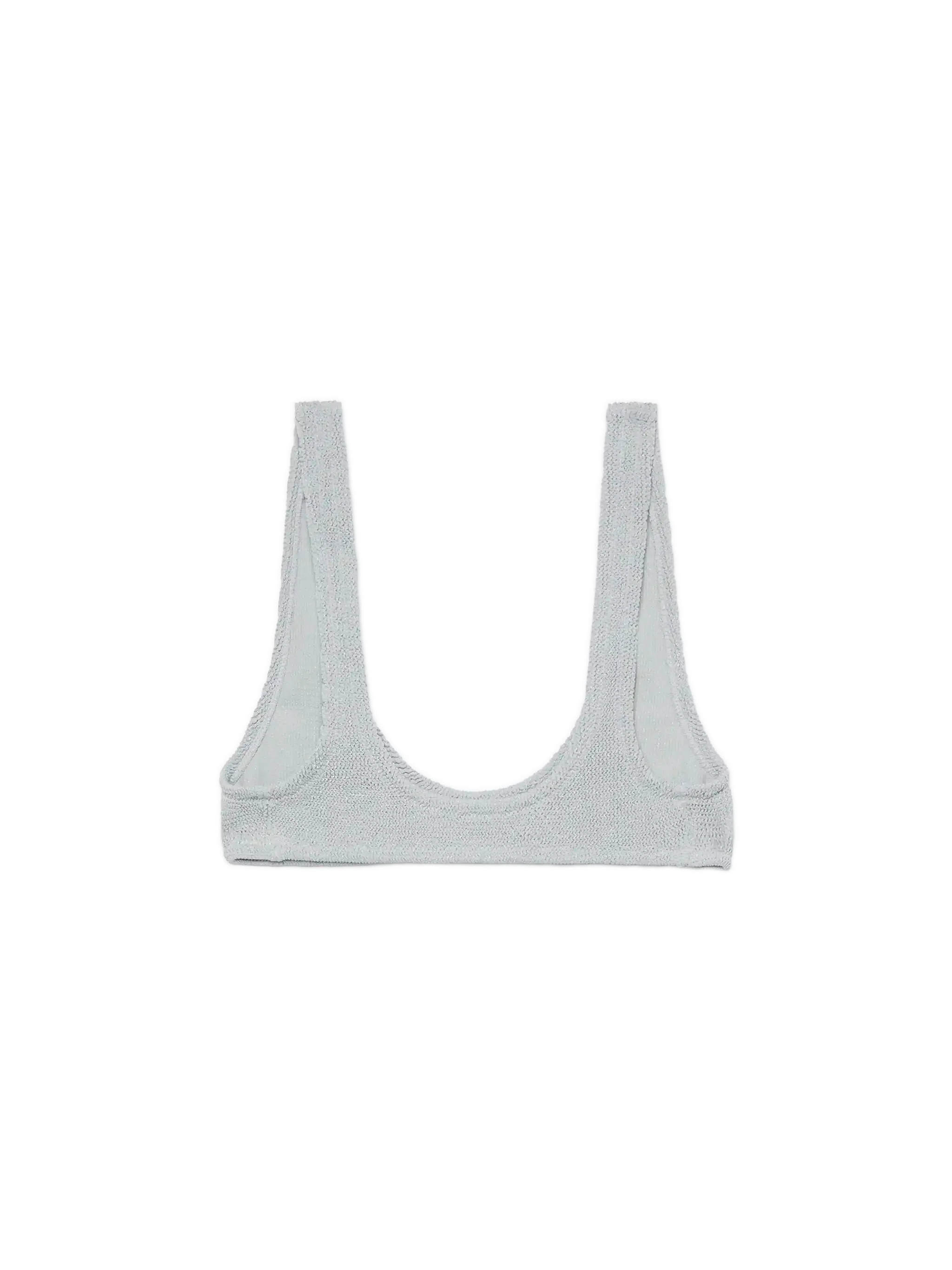 Pamy bralette tiny in tessuto crinkle lurex argento - Image 2