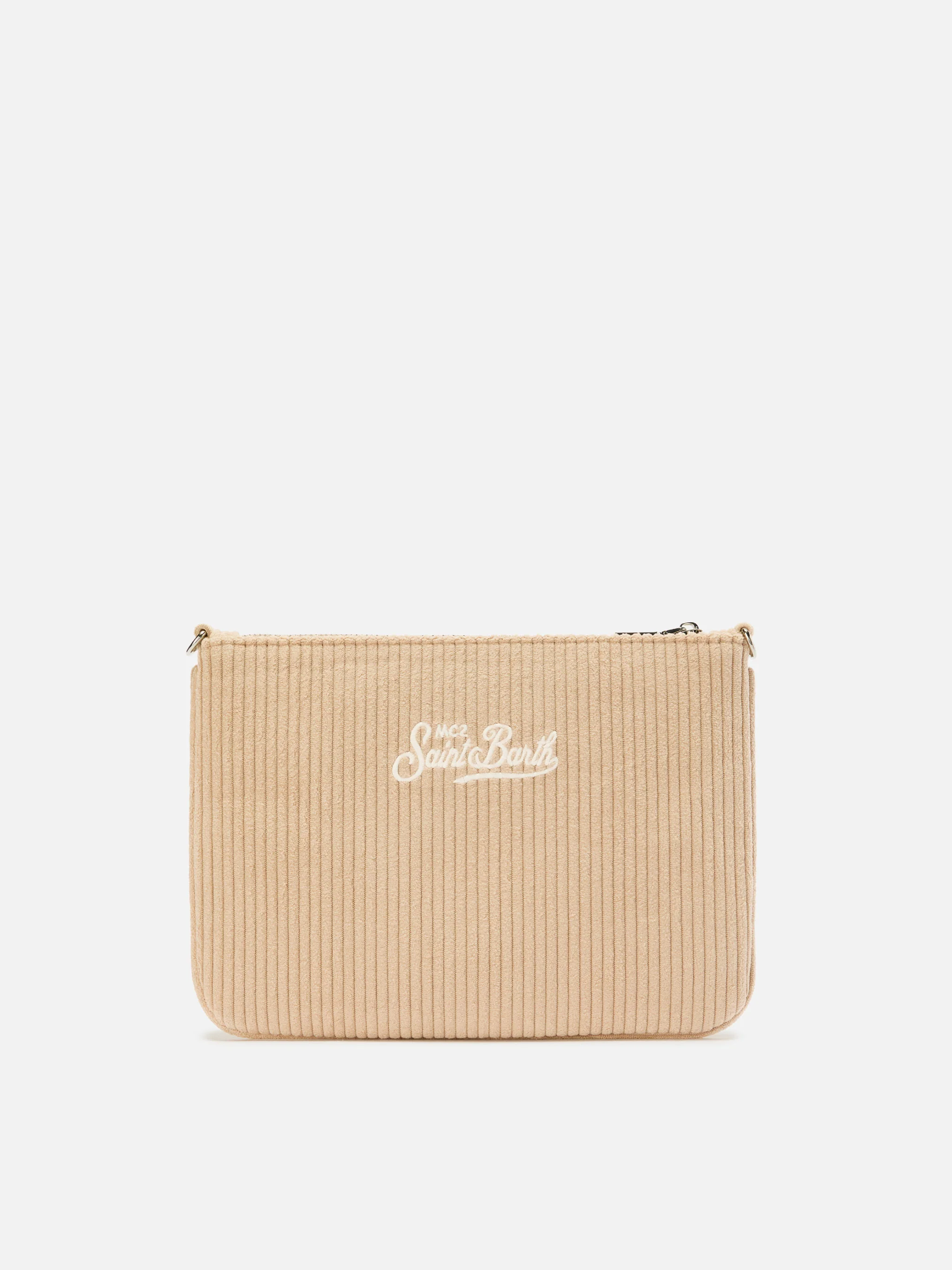 Borsa crossbody Parisienne Corduroy in velluto a coste beige - Image 5