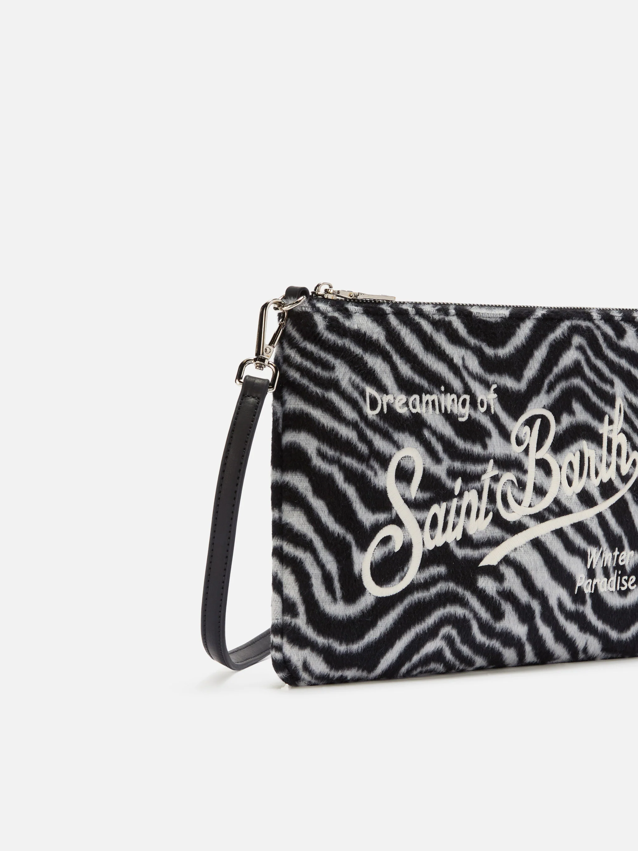 Borsa crossbody Parisienne Felt in misto lana zebrata - Image 4