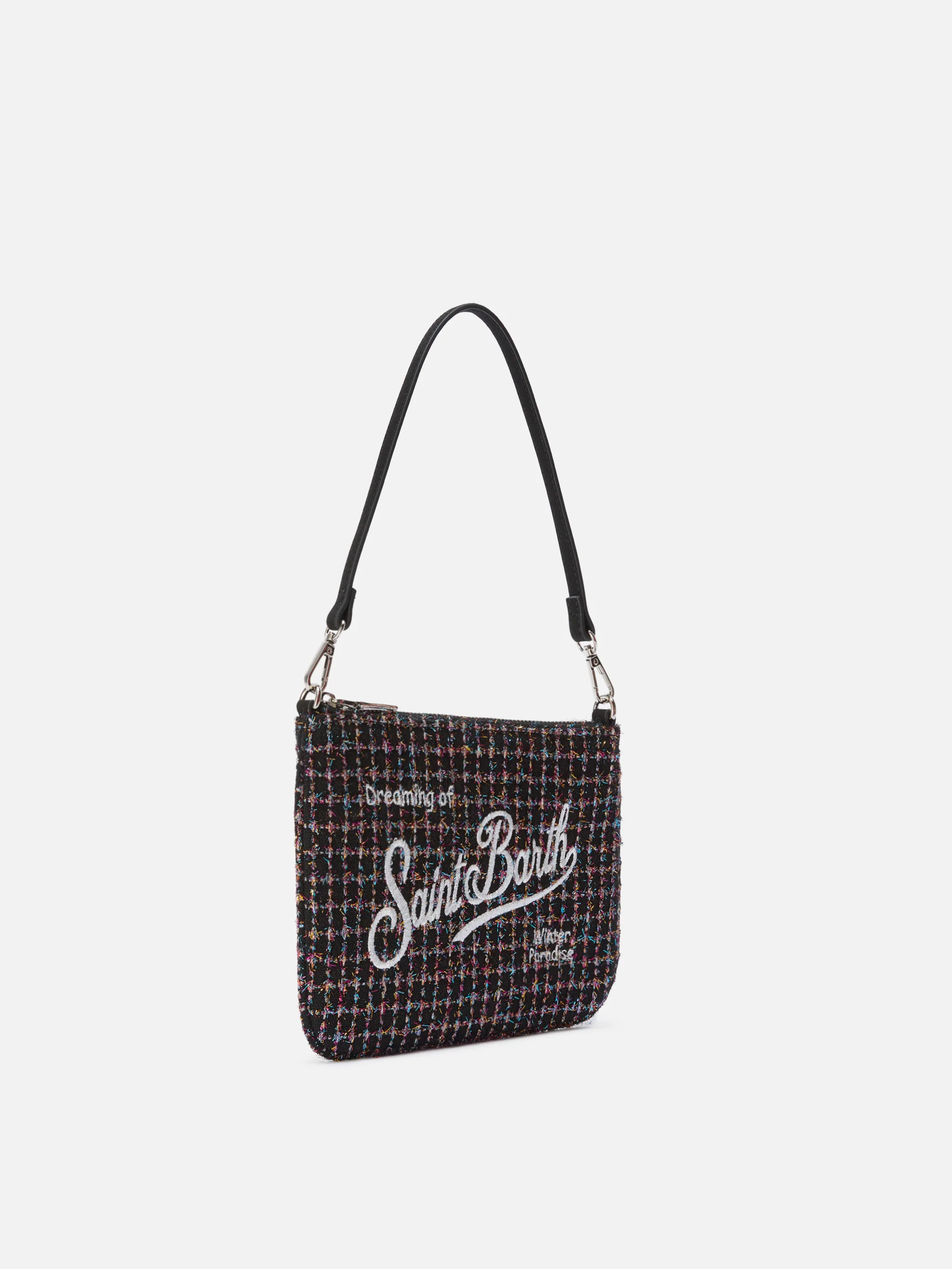 Borsetta a spalla Parisienne Mini Tweed nera shiny - Image 3