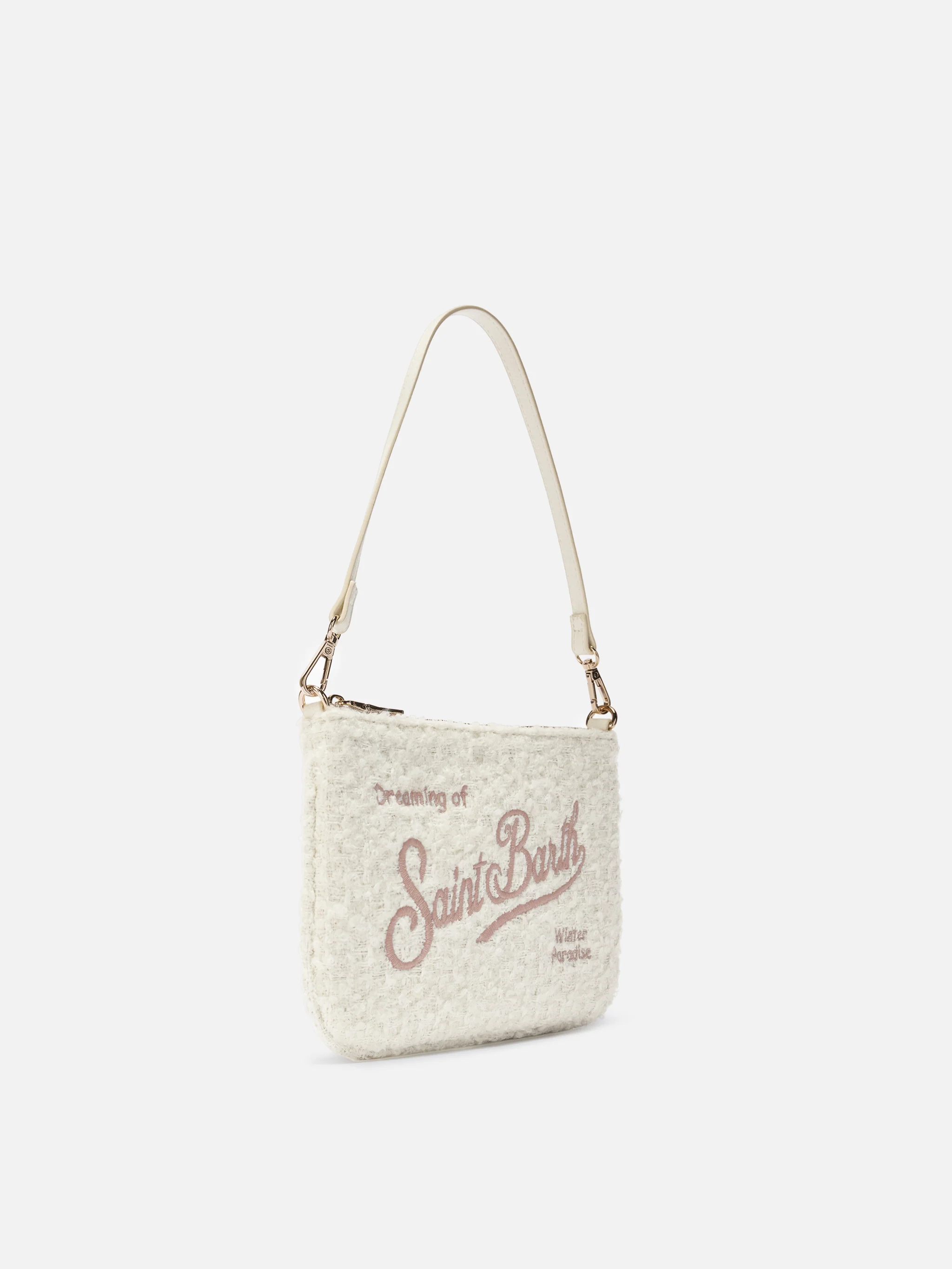 Borsetta a spalla Parisienne Mini Tweed bianca - Image 3