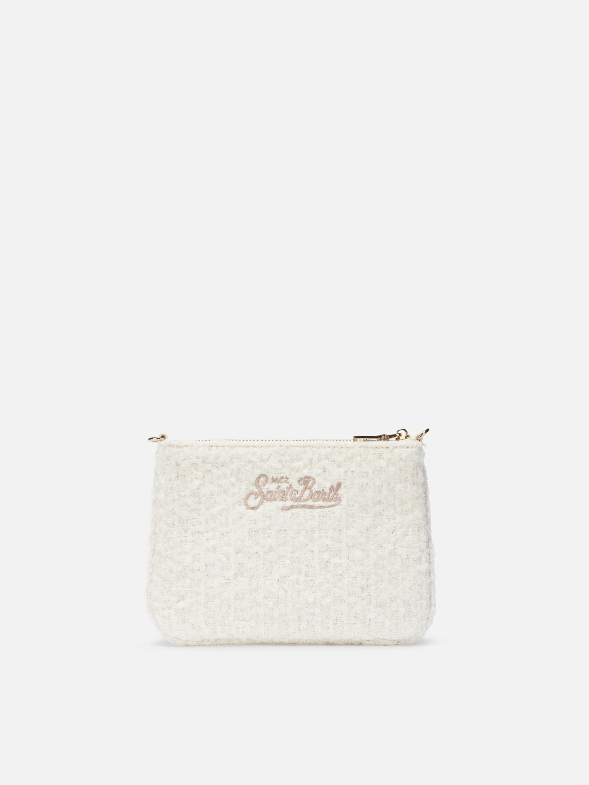 Borsetta a spalla Parisienne Mini Tweed bianca - Image 4