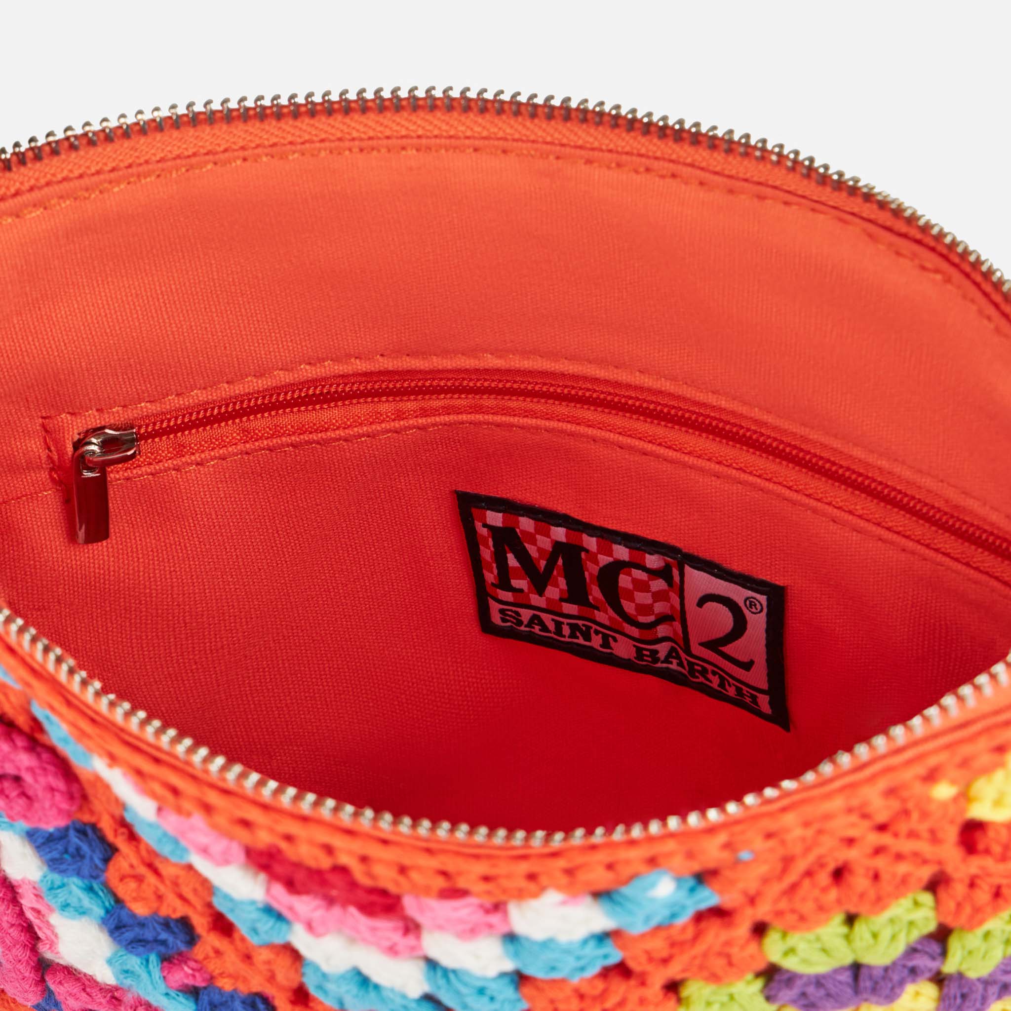 Pouch Parisienne all'uncinetto arancione con Saint Barth - Image 3