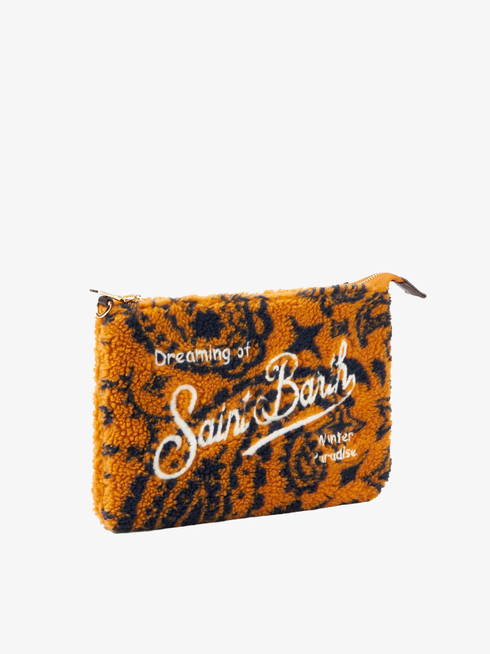 Pouch a tracolla Parisienne in lana con bandana ocra - Image 4