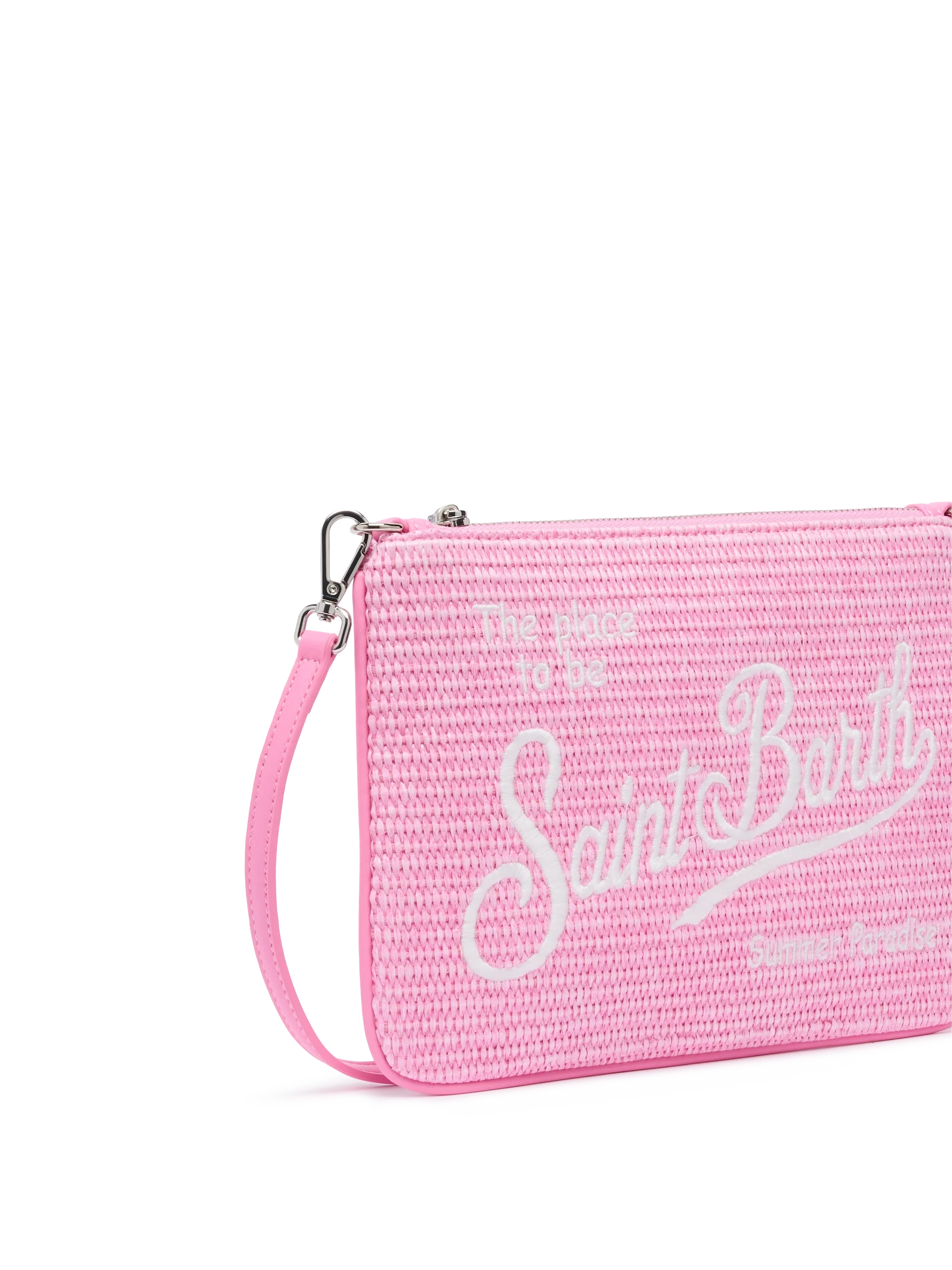 Pochette Parisienne effetto paglia con logo ricamato - Image 3